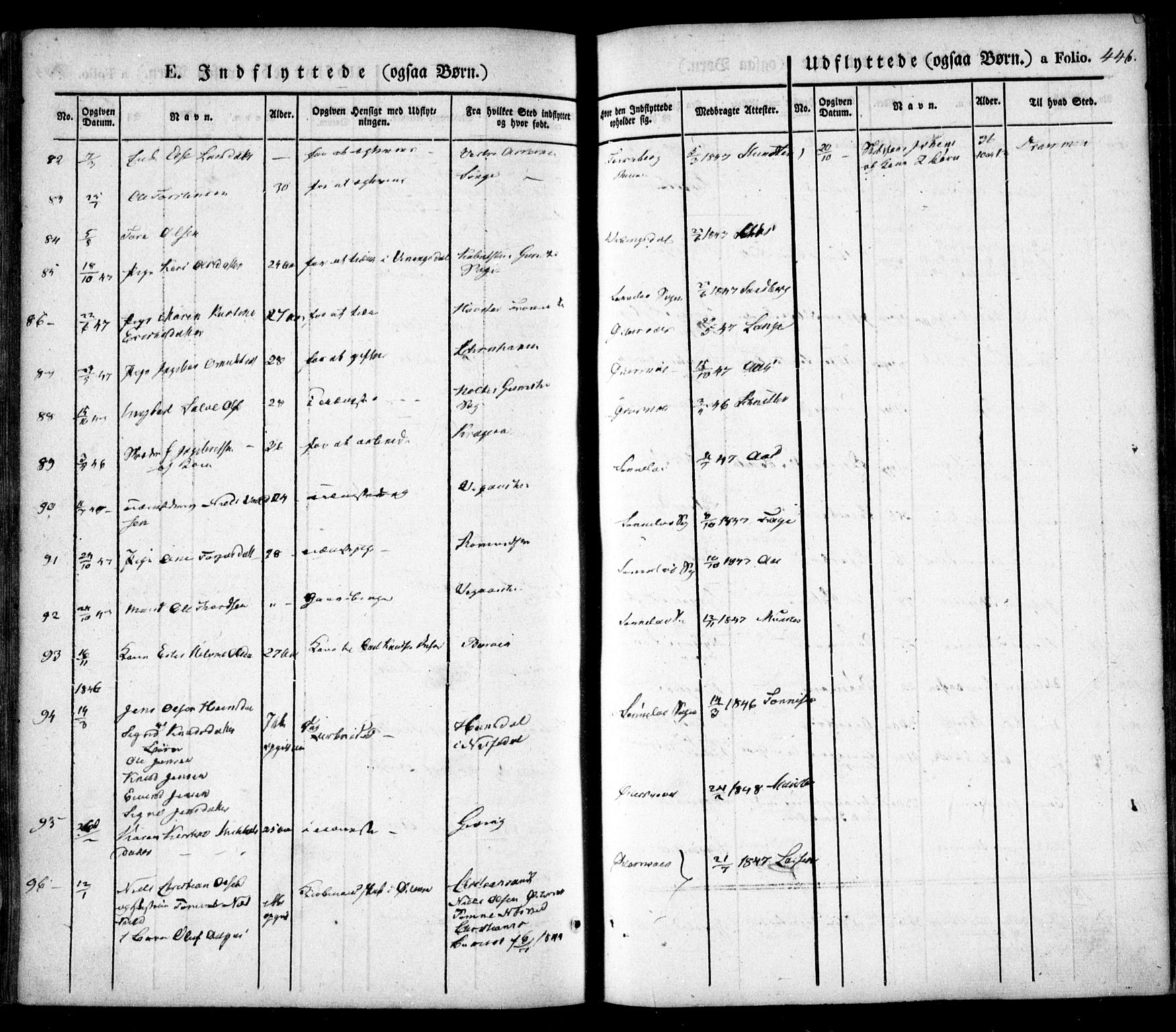 Søndeled sokneprestkontor, SAK/1111-0038/F/Fa/L0002: Parish register (official) no. A 2, 1839-1860, p. 446