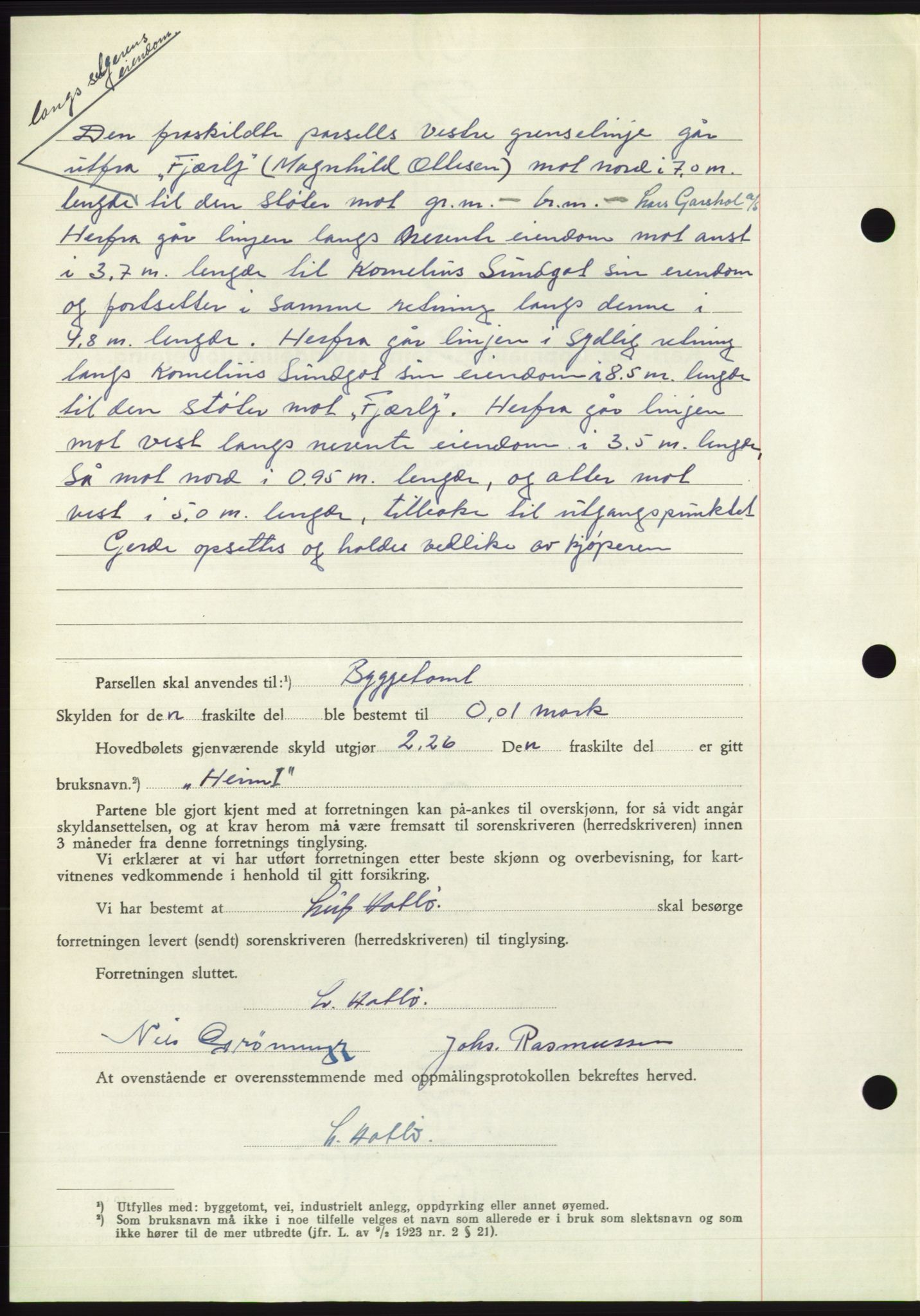 Søre Sunnmøre sorenskriveri, AV/SAT-A-4122/1/2/2C/L0092: Mortgage book no. 18A, 1952-1952, Diary no: : 1290/1952