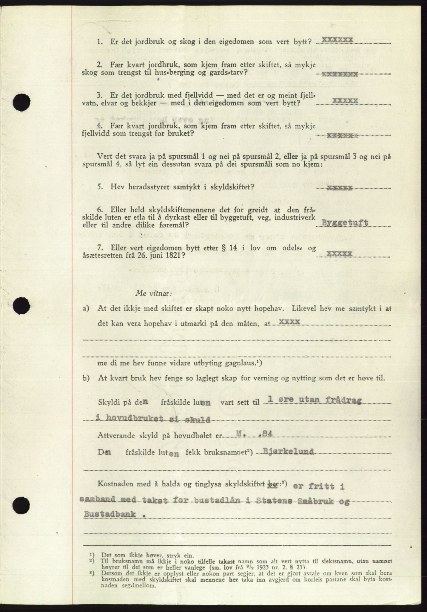 Søre Sunnmøre sorenskriveri, AV/SAT-A-4122/1/2/2C/L0085: Mortgage book no. 11A, 1949-1949, Diary no: : 2104/1949