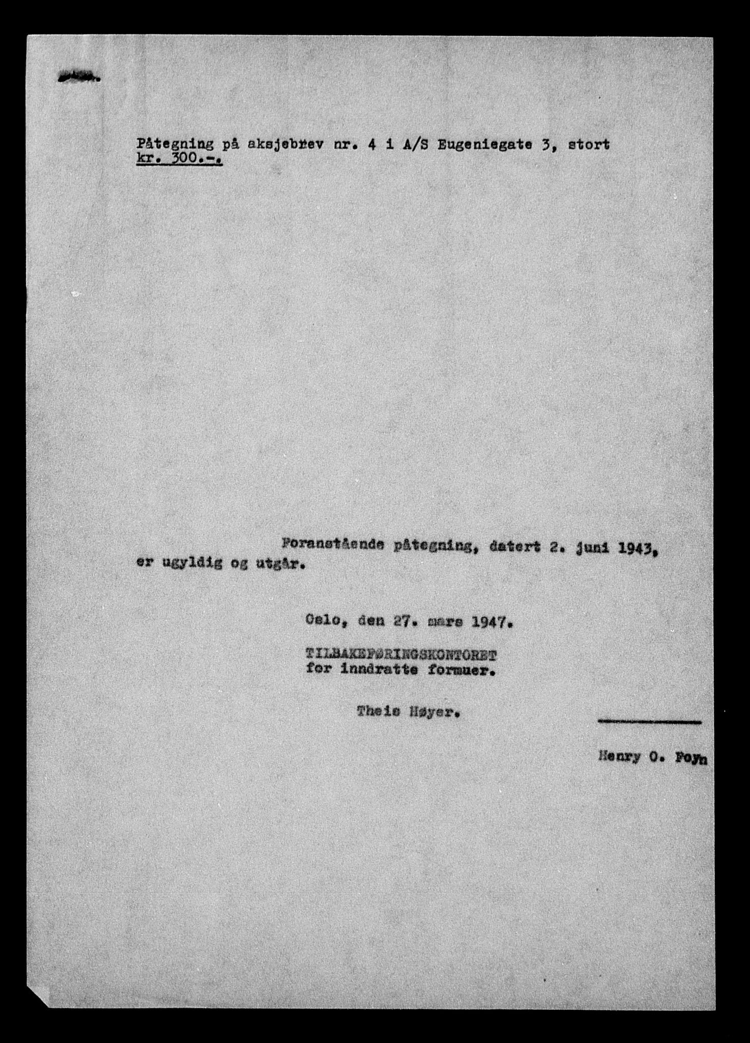 Justisdepartementet, Tilbakeføringskontoret for inndratte formuer, AV/RA-S-1564/H/Hc/Hcc/L0986: --, 1945-1947, p. 29