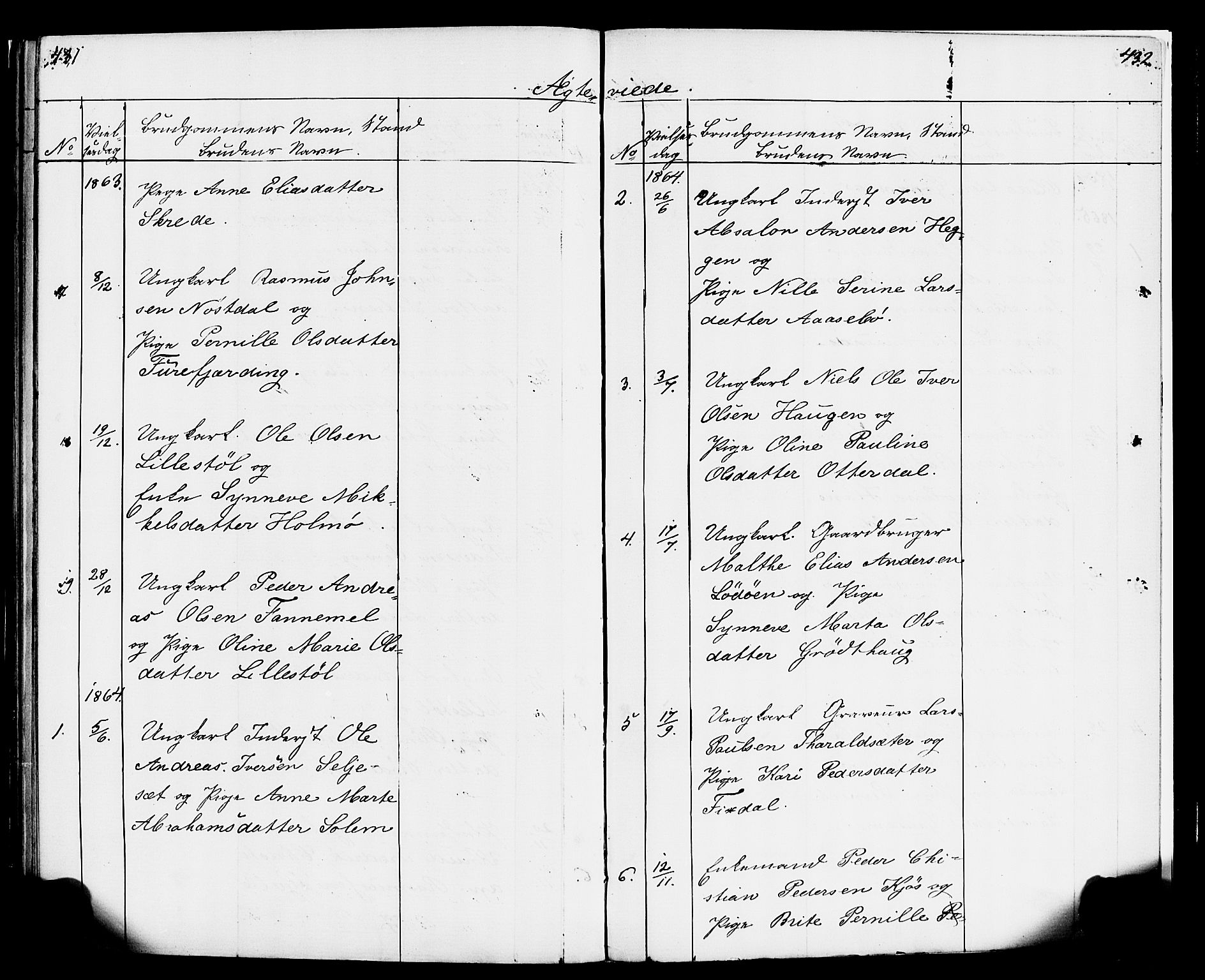 Hornindal sokneprestembete, SAB/A-82401/H/Haa/Haaa/L0001: Parish register (official) no. A 1, 1837-1866, p. 430-431