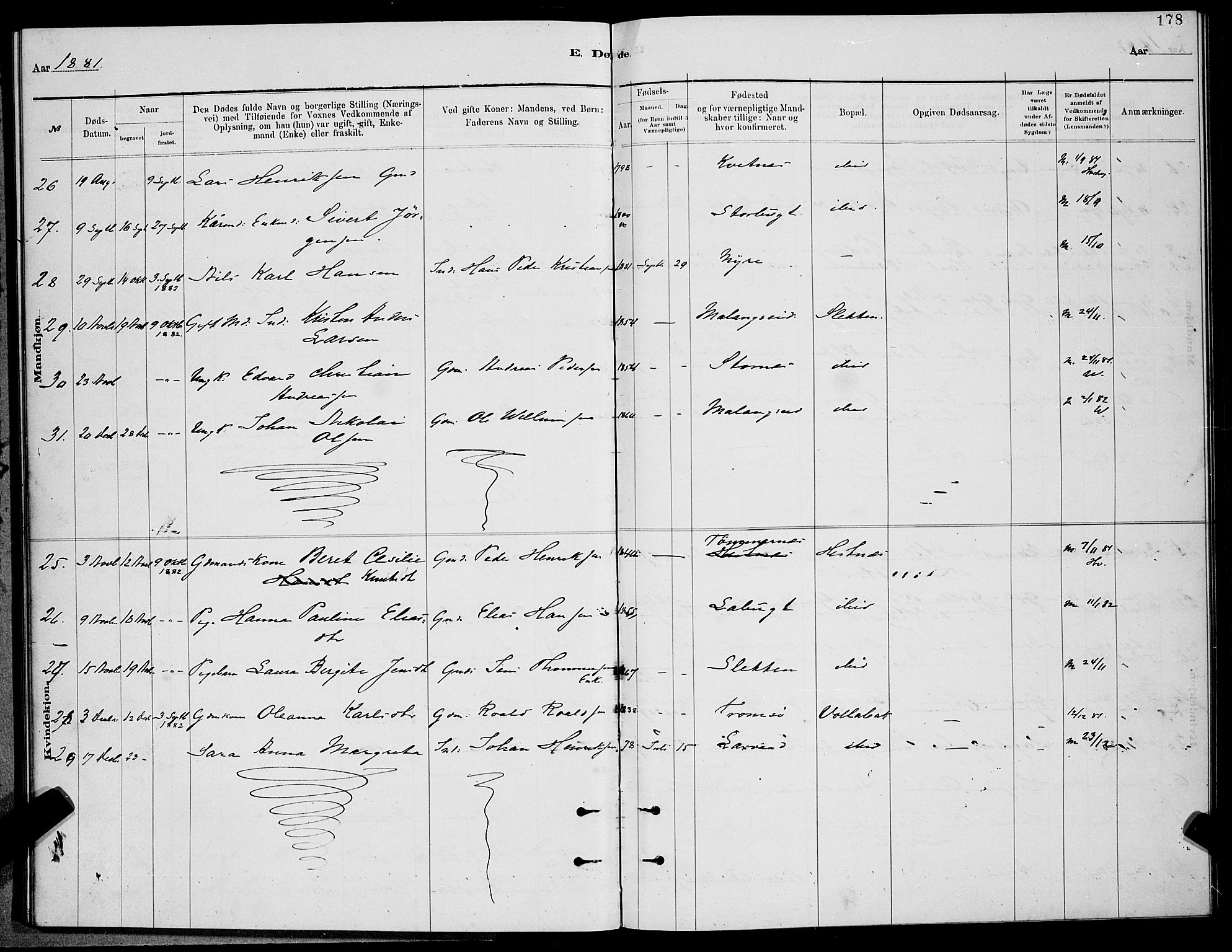 Balsfjord sokneprestembete, AV/SATØ-S-1303/G/Ga/L0007klokker: Parish register (copy) no. 7, 1878-1889, p. 178