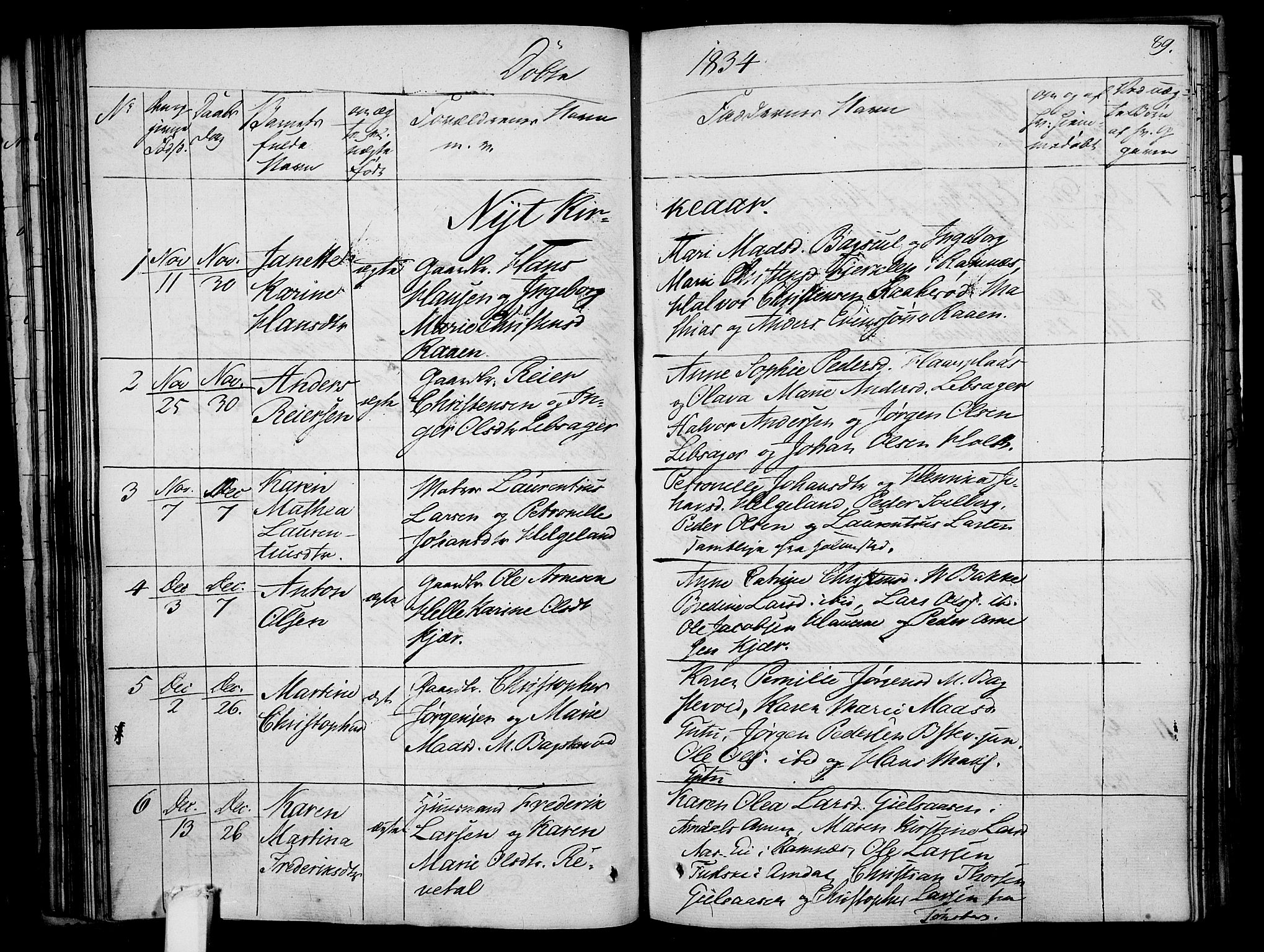 Våle kirkebøker, AV/SAKO-A-334/F/Fa/L0008: Parish register (official) no. I 8, 1824-1844, p. 89