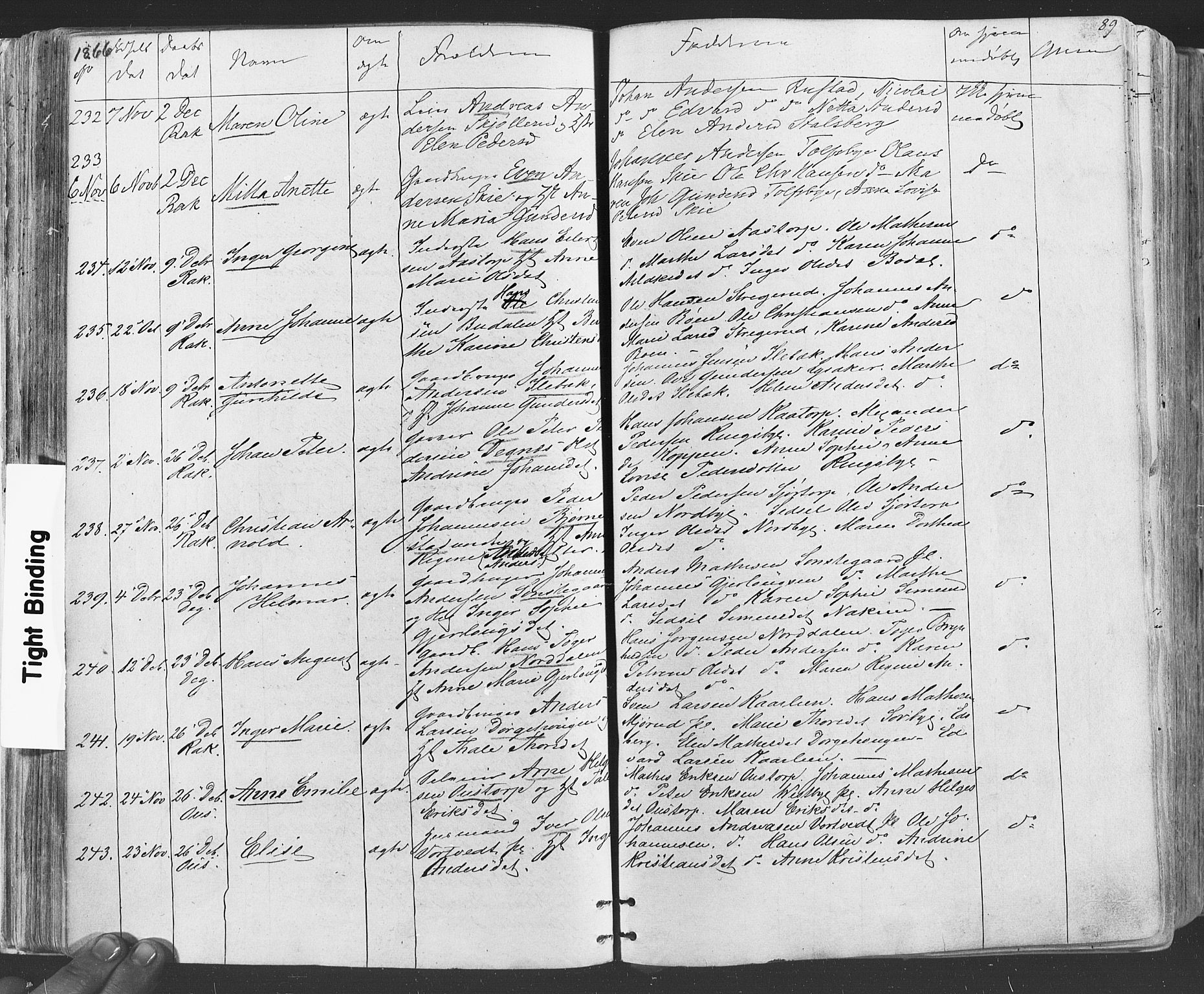 Rakkestad prestekontor Kirkebøker, SAO/A-2008/F/Fa/L0011: Parish register (official) no. I 11, 1862-1877, p. 89