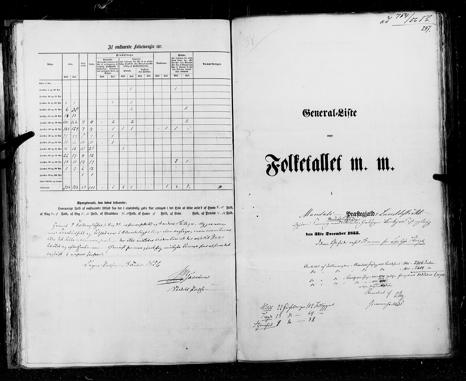 RA, Census 1855, vol. 3: Bratsberg amt, Nedenes amt og Lister og Mandal amt, 1855, p. 247