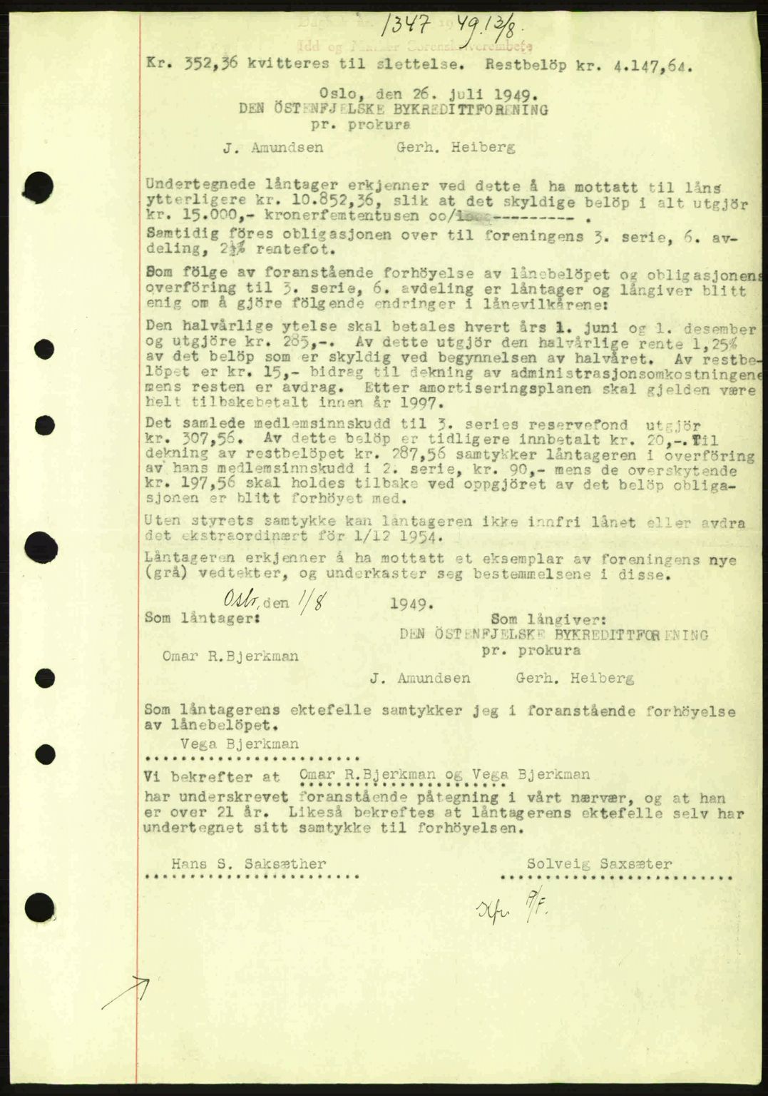 Idd og Marker sorenskriveri, AV/SAO-A-10283/G/Gb/Gbc/L0001: Mortgage book no. B1-3, 1936-1939, Diary no: : 1347/1949