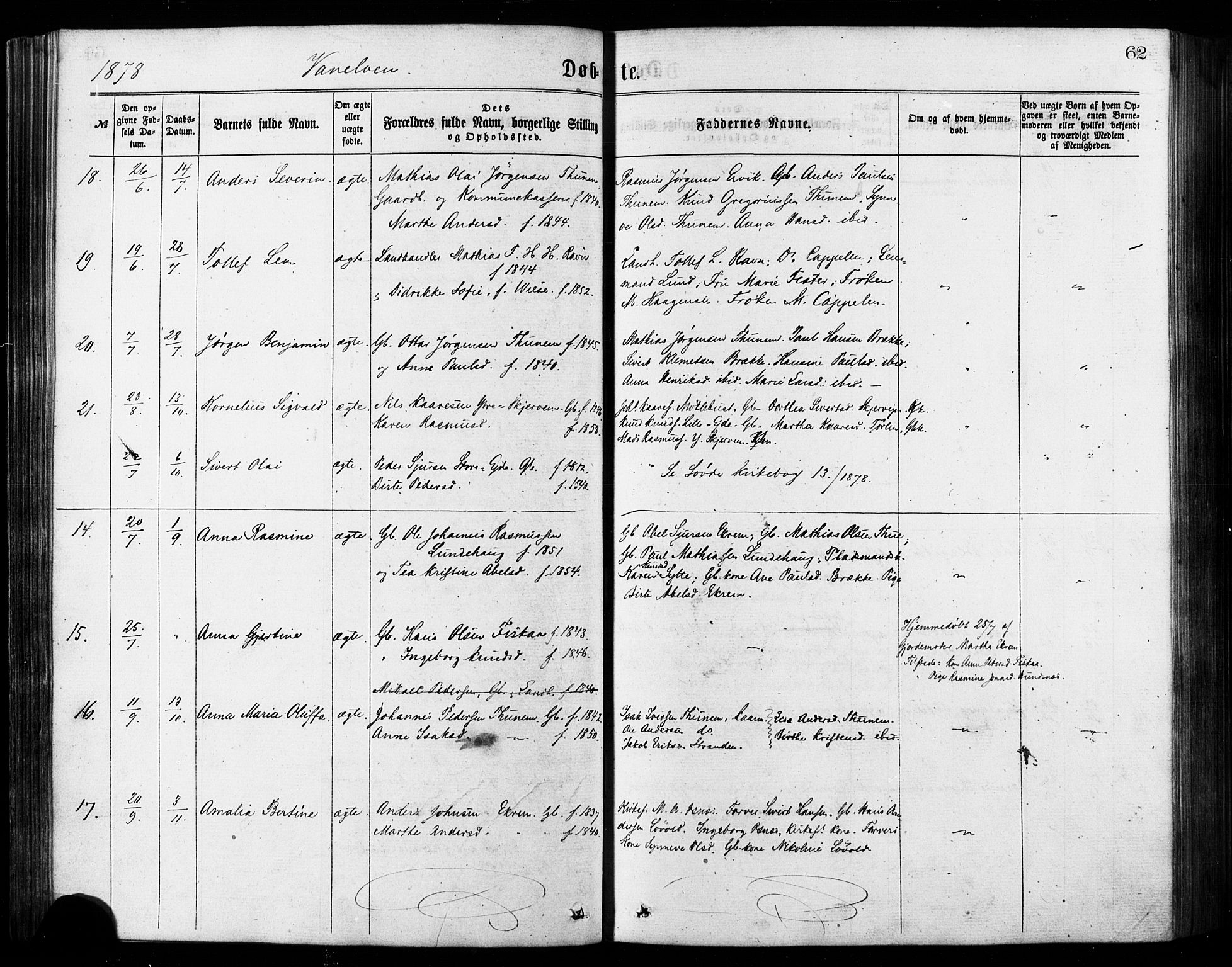 Ministerialprotokoller, klokkerbøker og fødselsregistre - Møre og Romsdal, AV/SAT-A-1454/501/L0007: Parish register (official) no. 501A07, 1868-1884, p. 62