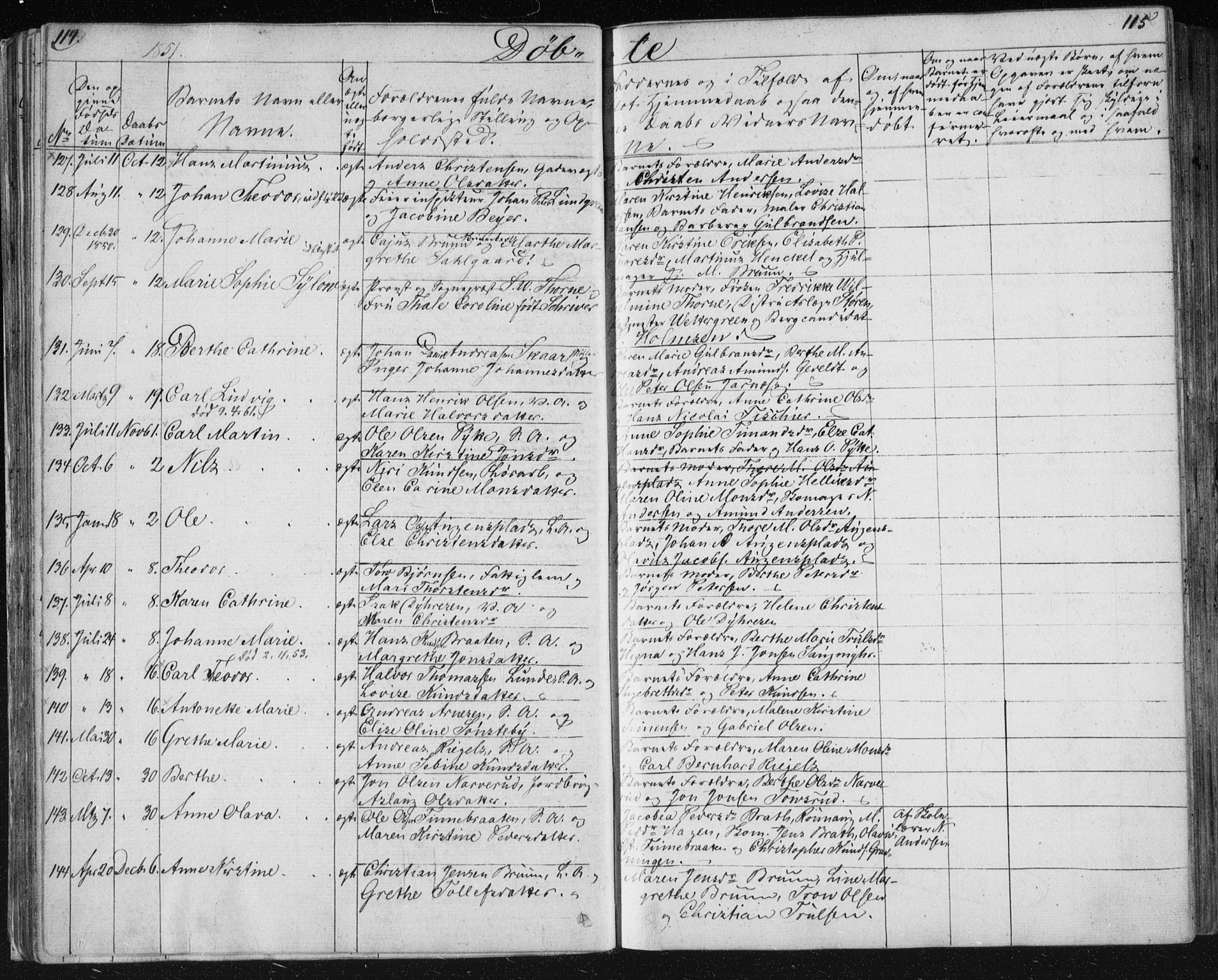 Kongsberg kirkebøker, AV/SAKO-A-22/F/Fa/L0009: Parish register (official) no. I 9, 1839-1858, p. 114-115