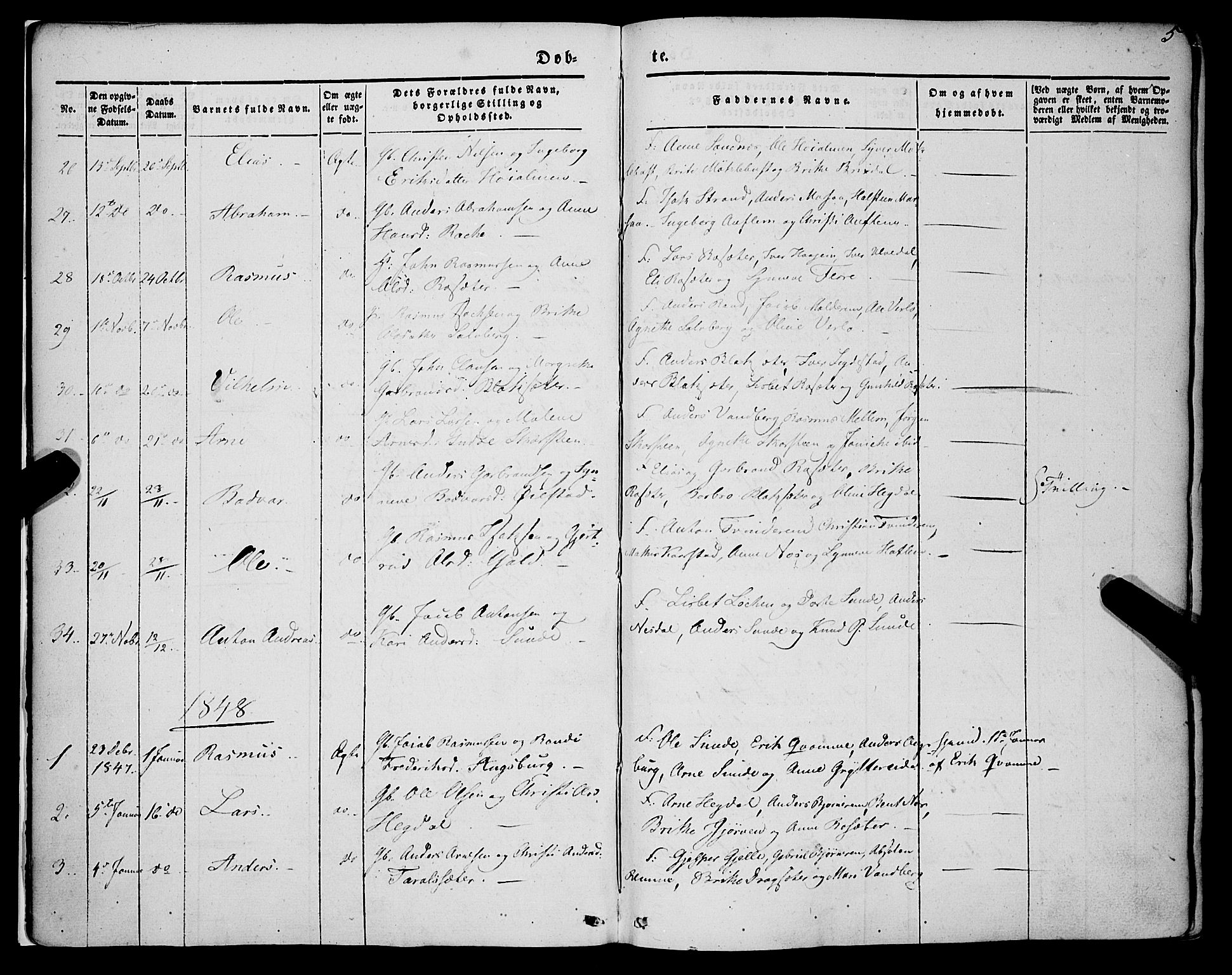 Innvik sokneprestembete, AV/SAB-A-80501: Parish register (official) no. A 5, 1847-1865, p. 5