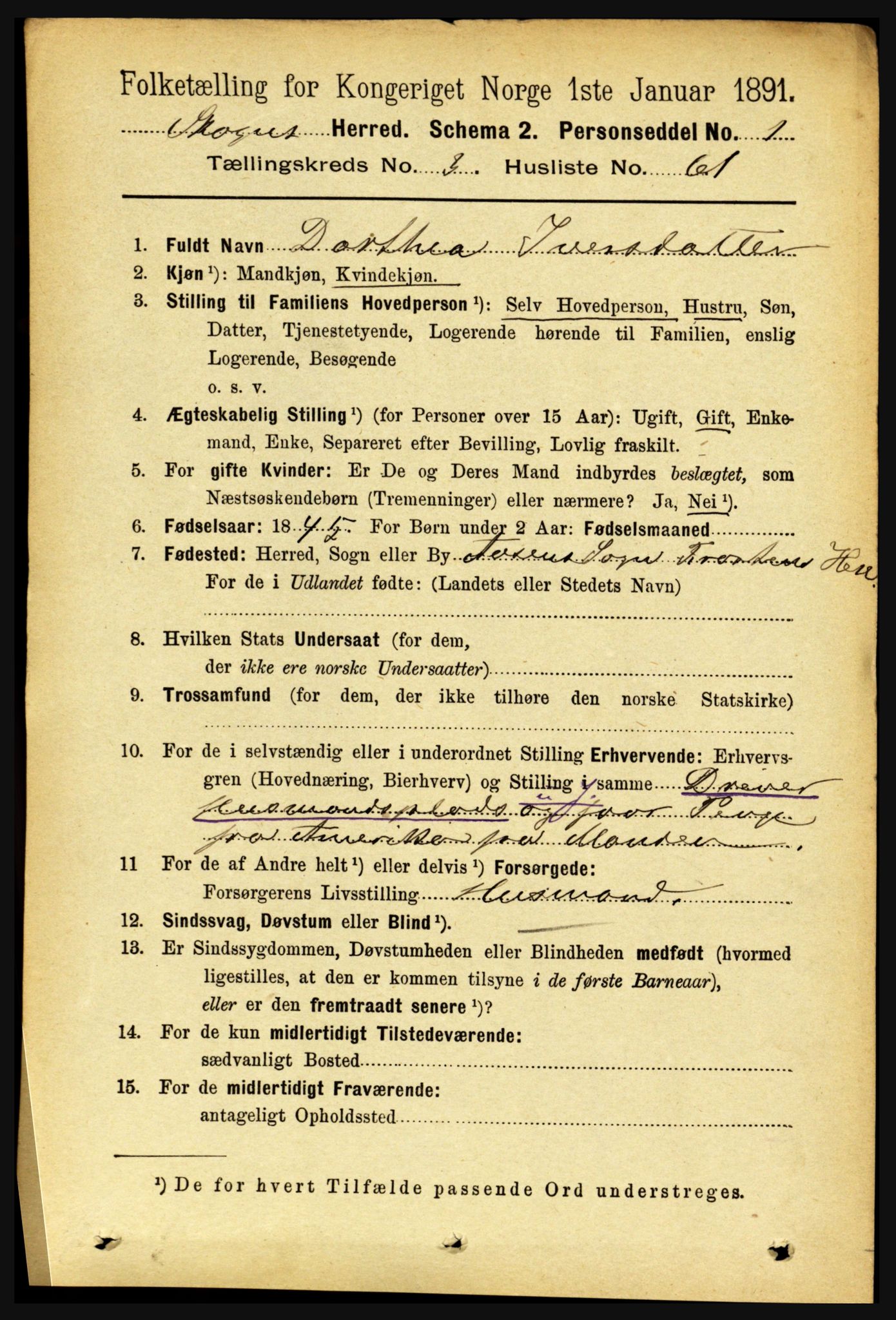 RA, 1891 census for 1719 Skogn, 1891, p. 1974