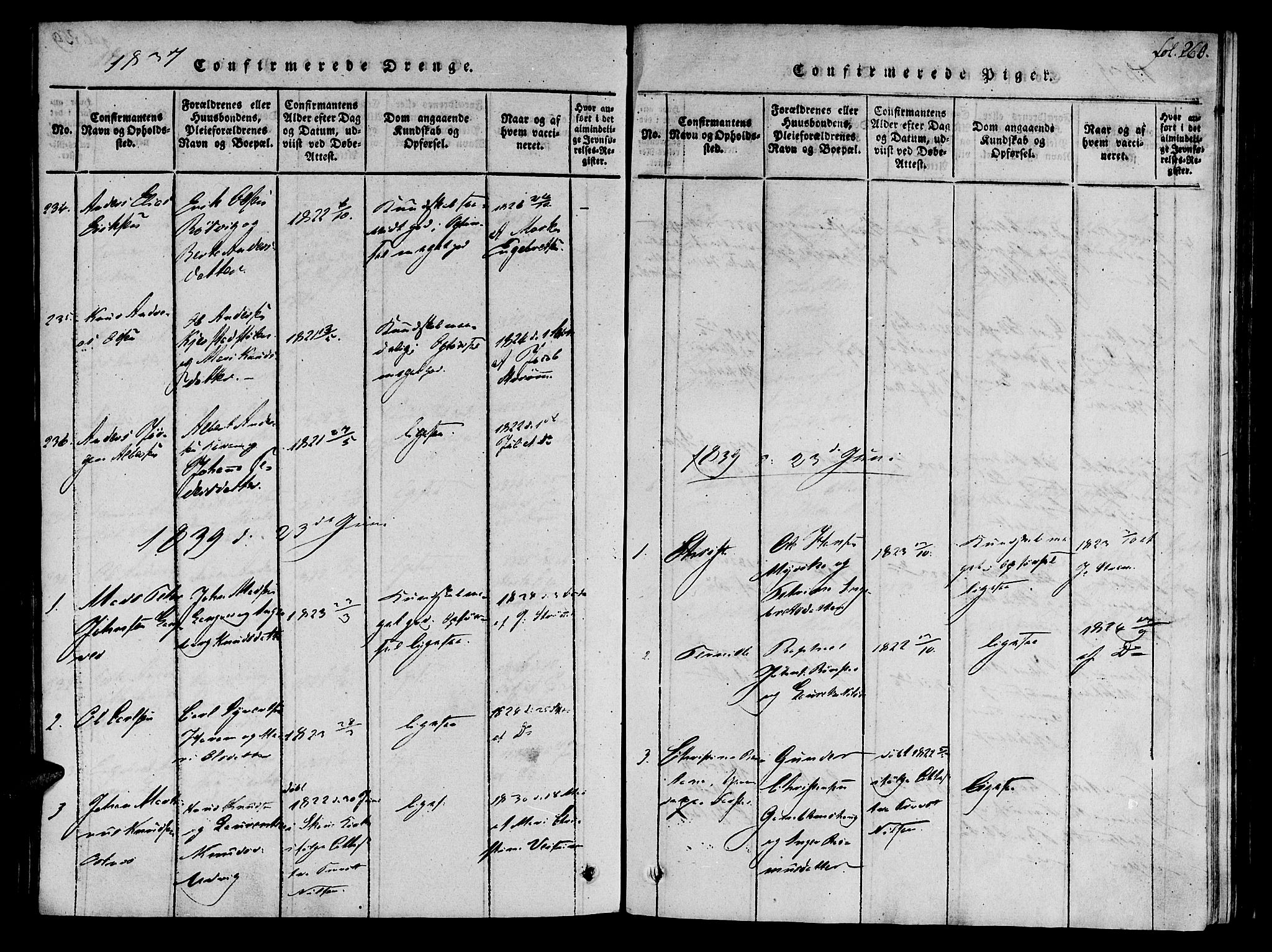Ministerialprotokoller, klokkerbøker og fødselsregistre - Møre og Romsdal, SAT/A-1454/536/L0495: Parish register (official) no. 536A04, 1818-1847, p. 260