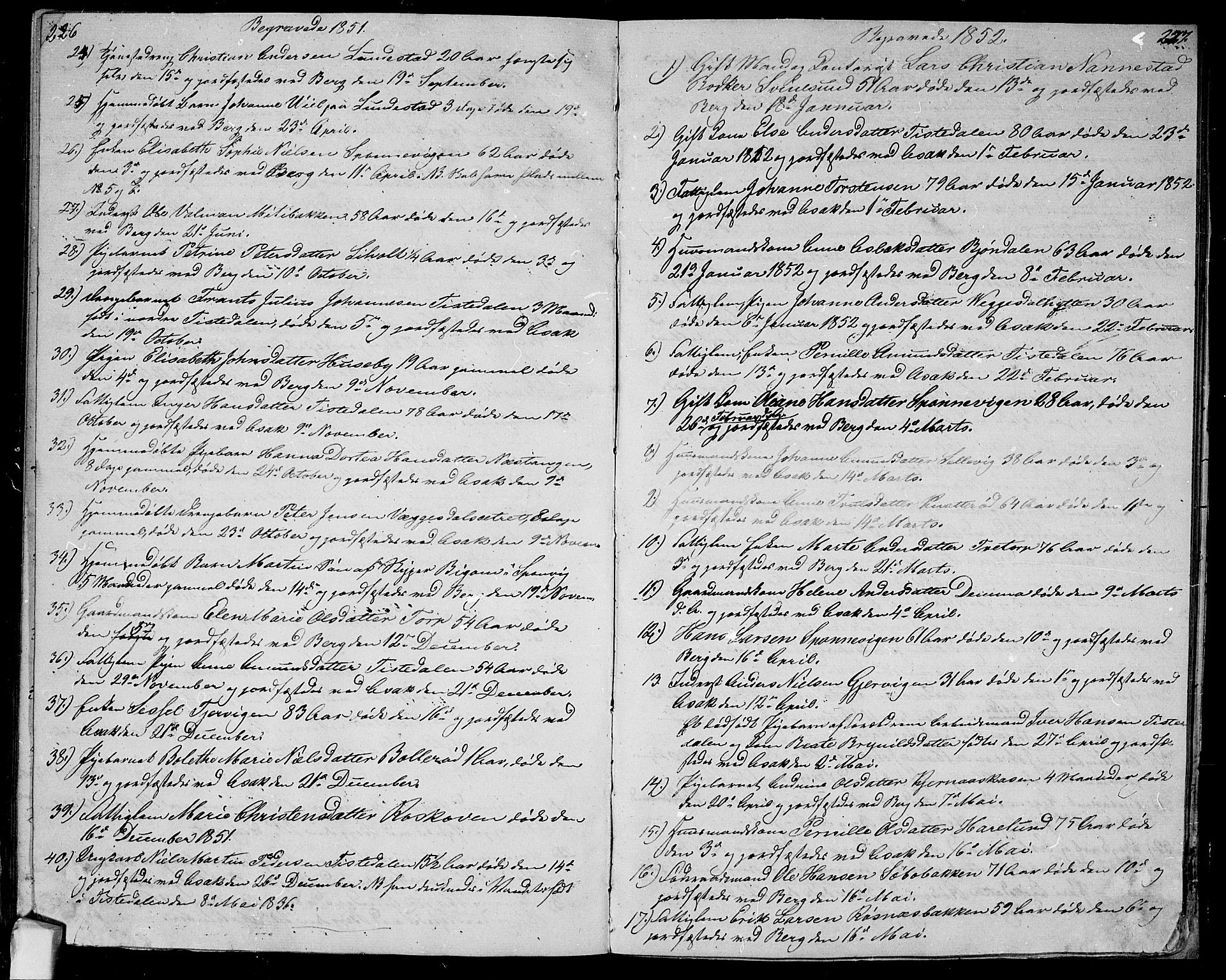 Berg prestekontor Kirkebøker, AV/SAO-A-10902/G/Ga/L0003: Parish register (copy) no.  I 3, 1850-1866, p. 226-227