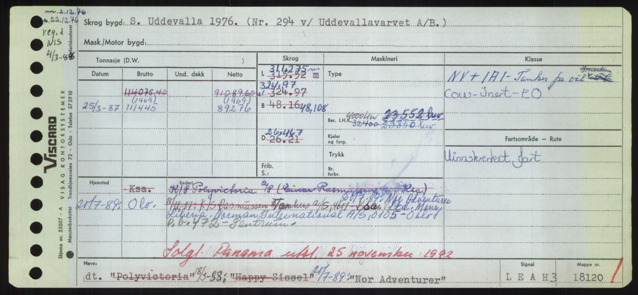 Sjøfartsdirektoratet med forløpere, Skipsmålingen, RA/S-1627/H/Hd/L0026: Fartøy, N-Norhol, p. 319