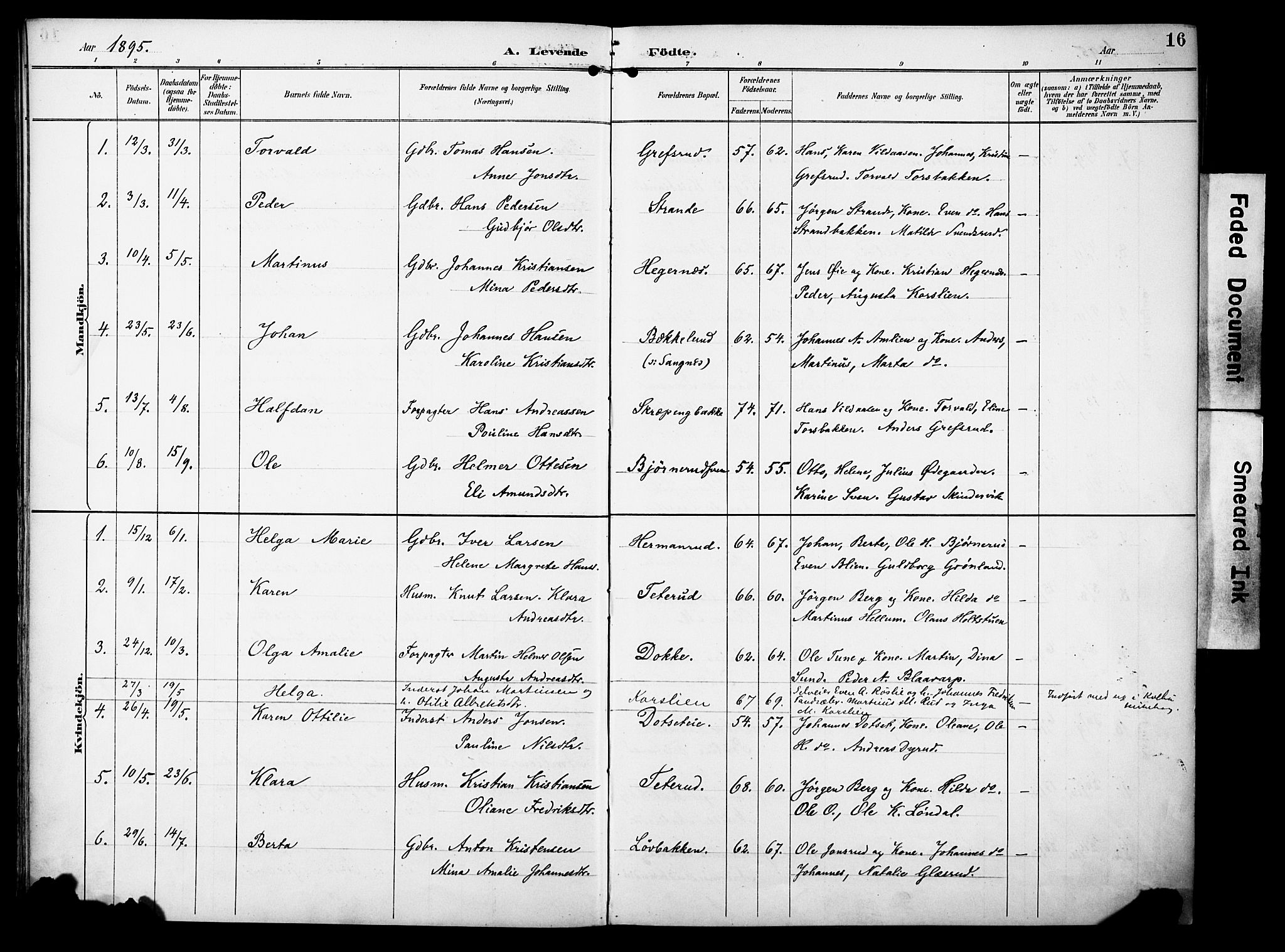 Vestre Toten prestekontor, SAH/PREST-108/H/Ha/Haa/L0012: Parish register (official) no. 12, 1890-1906, p. 16