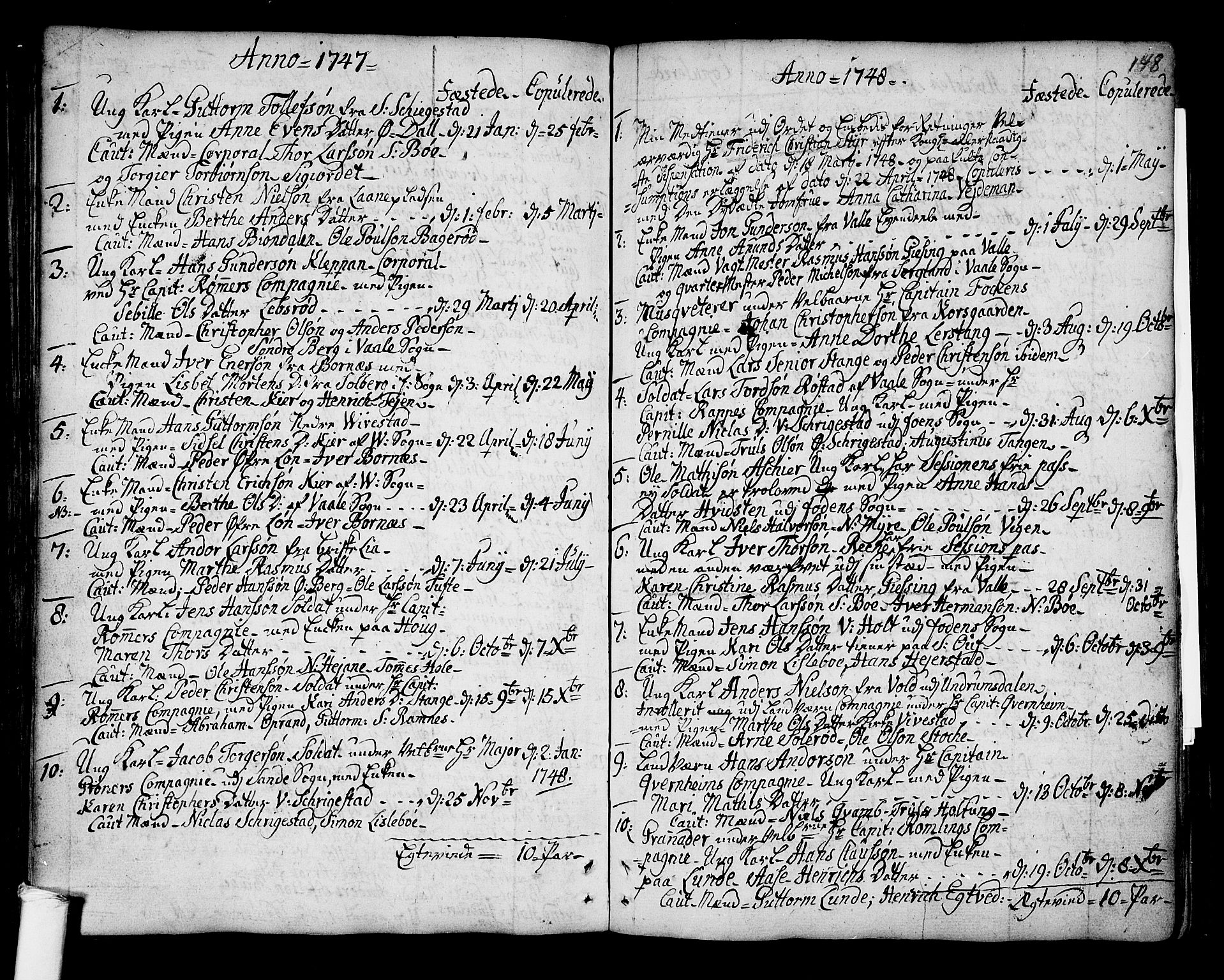 Ramnes kirkebøker, SAKO/A-314/F/Fa/L0001: Parish register (official) no. I 1, 1732-1774, p. 148