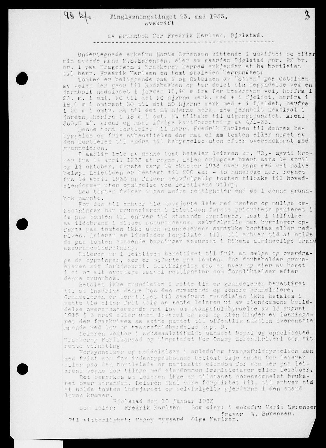 Onsøy sorenskriveri, SAO/A-10474/G/Ga/Gaa/L0072: Mortgage book no. I 72, 1933-1933, p. 3