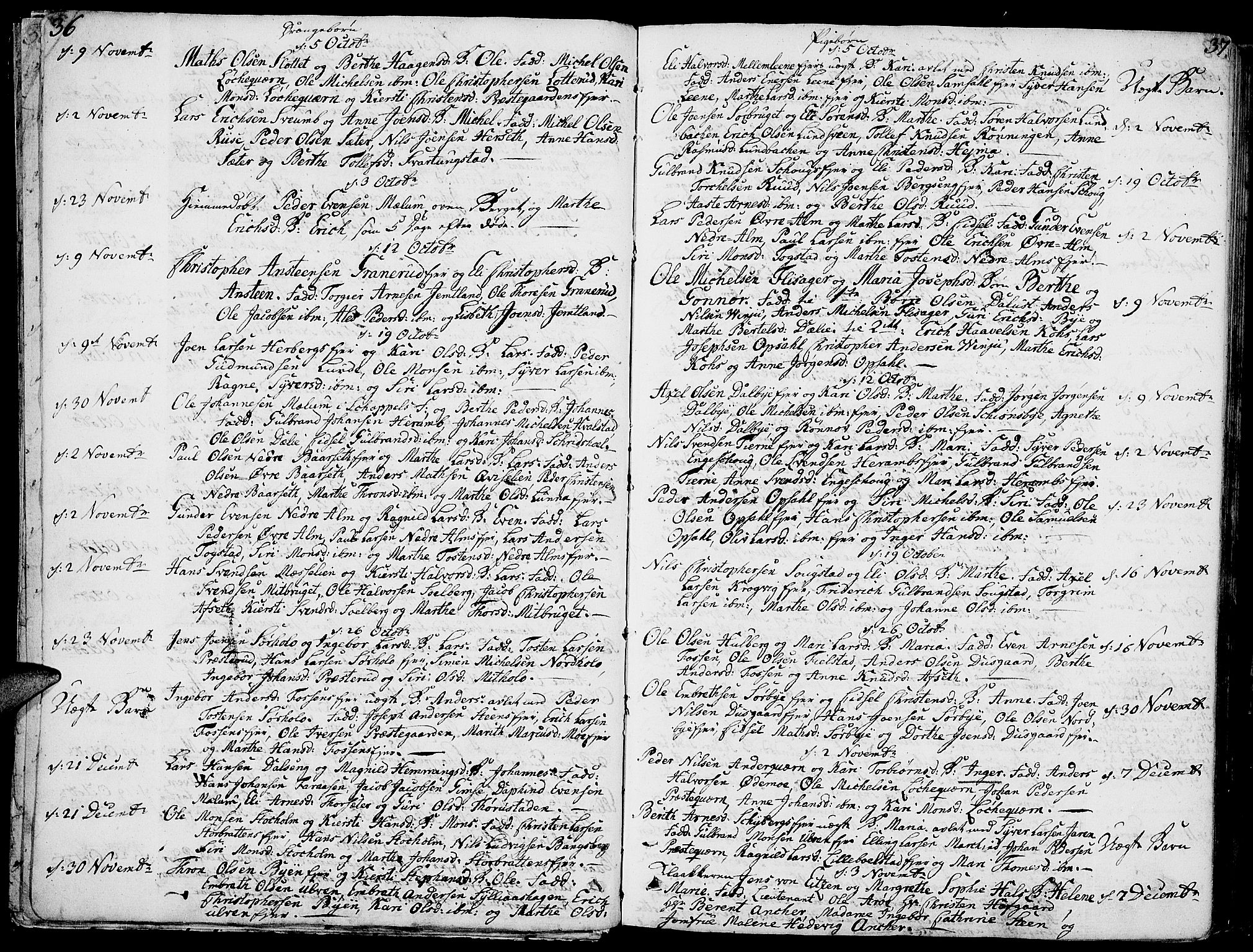 Ringsaker prestekontor, AV/SAH-PREST-014/K/Ka/L0003: Parish register (official) no. 3, 1775-1798, p. 36-37