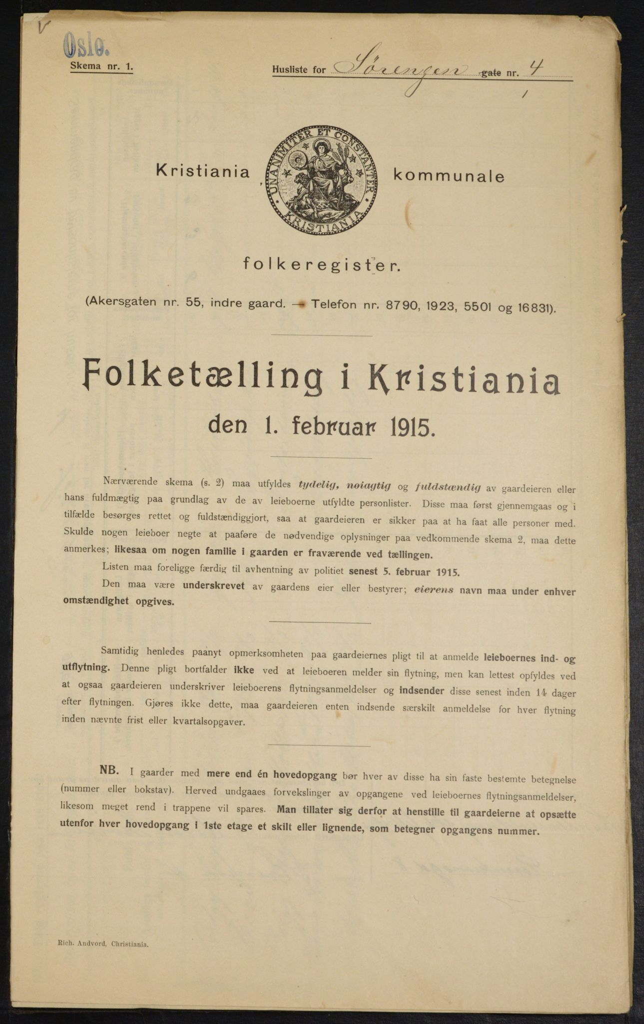 OBA, Municipal Census 1915 for Kristiania, 1915, p. 106679