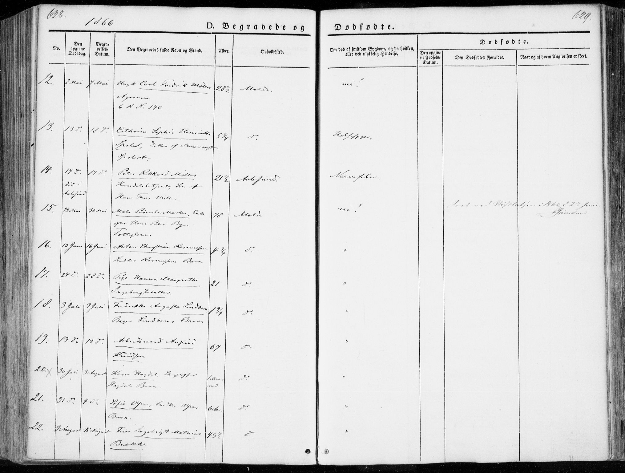 Ministerialprotokoller, klokkerbøker og fødselsregistre - Møre og Romsdal, AV/SAT-A-1454/558/L0689: Parish register (official) no. 558A03, 1843-1872, p. 628-629