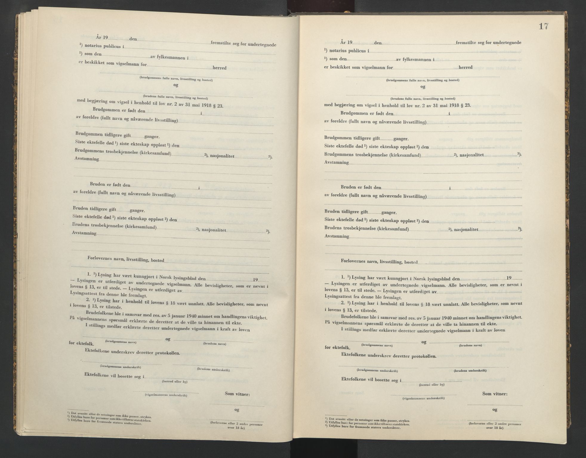 Aker sorenskriveri, SAO/A-10895/L/Lc/Lcb/L0017: Vigselprotokoll, 1942, p. 17
