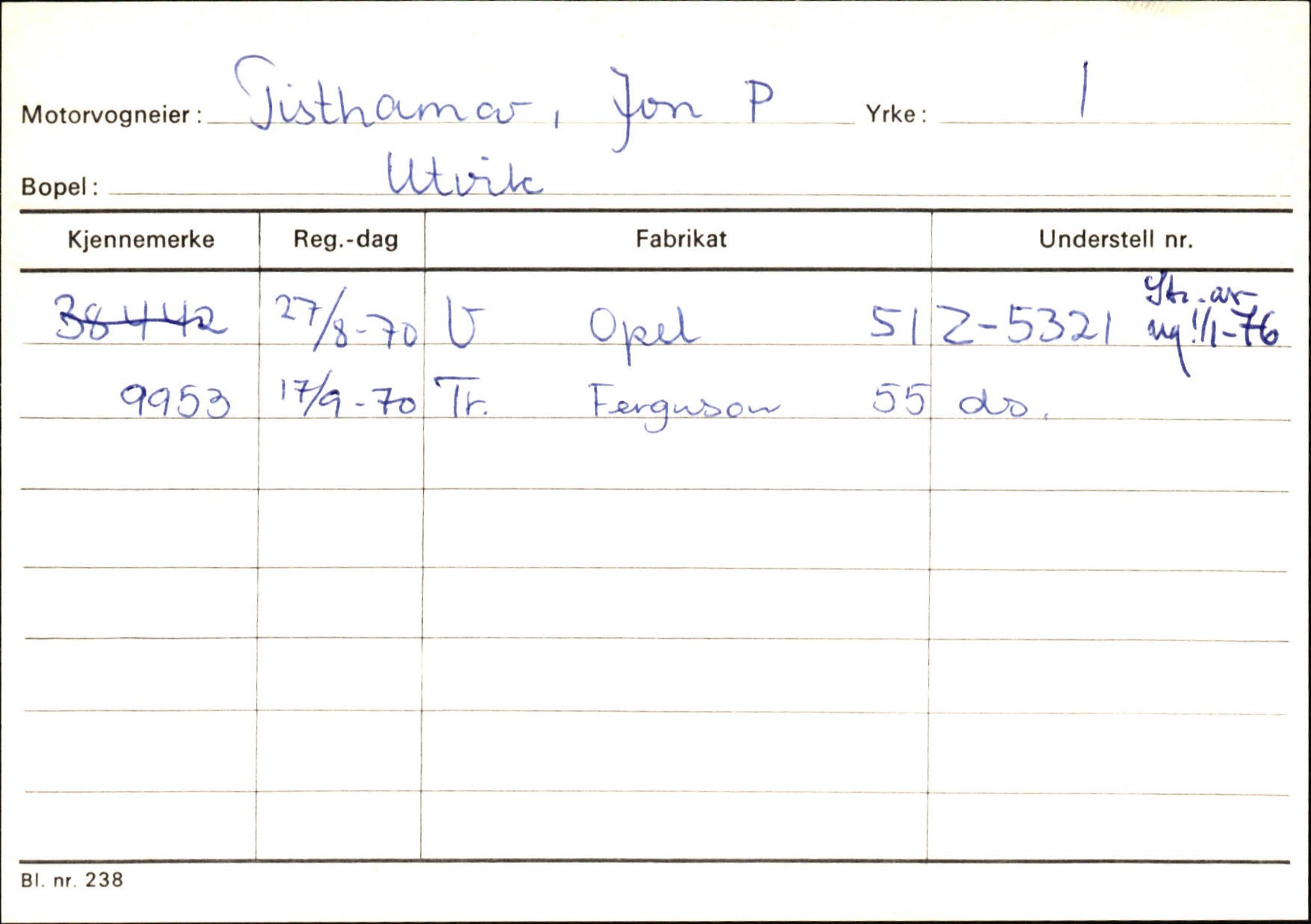 Statens vegvesen, Sogn og Fjordane vegkontor, AV/SAB-A-5301/4/F/L0131: Eigarregister Høyanger P-Å. Stryn S-Å, 1945-1975, p. 1940