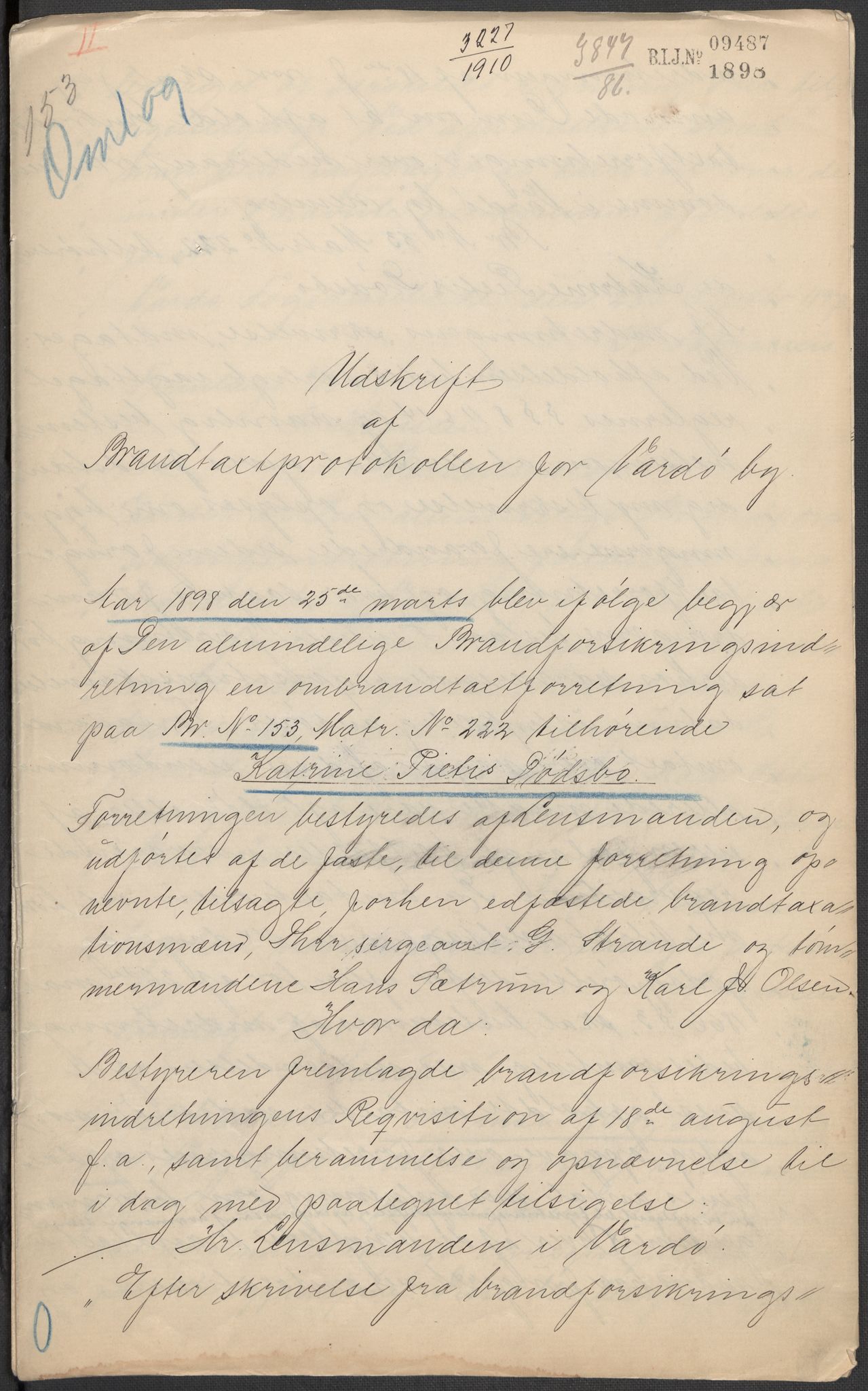 Norges Brannkasse, AV/RA-S-1549/E/Eu/L0015: Branntakster for Vardø by, 1863-1953, p. 384