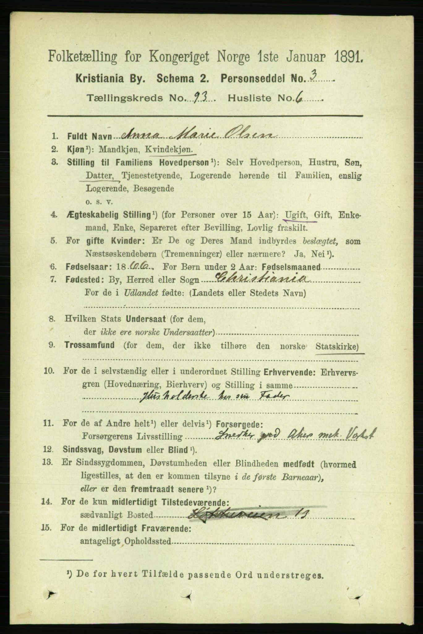 RA, 1891 census for 0301 Kristiania, 1891, p. 45671