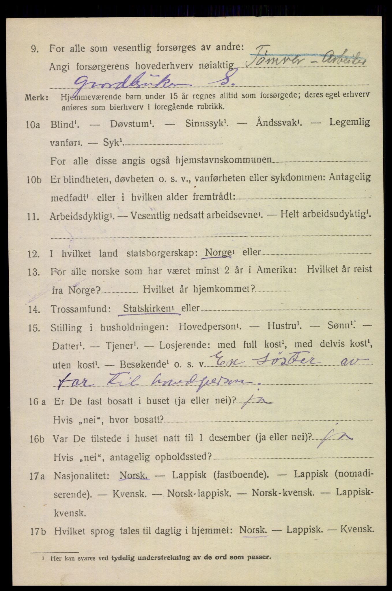 SAT, 1920 census for Beiarn, 1920, p. 2877