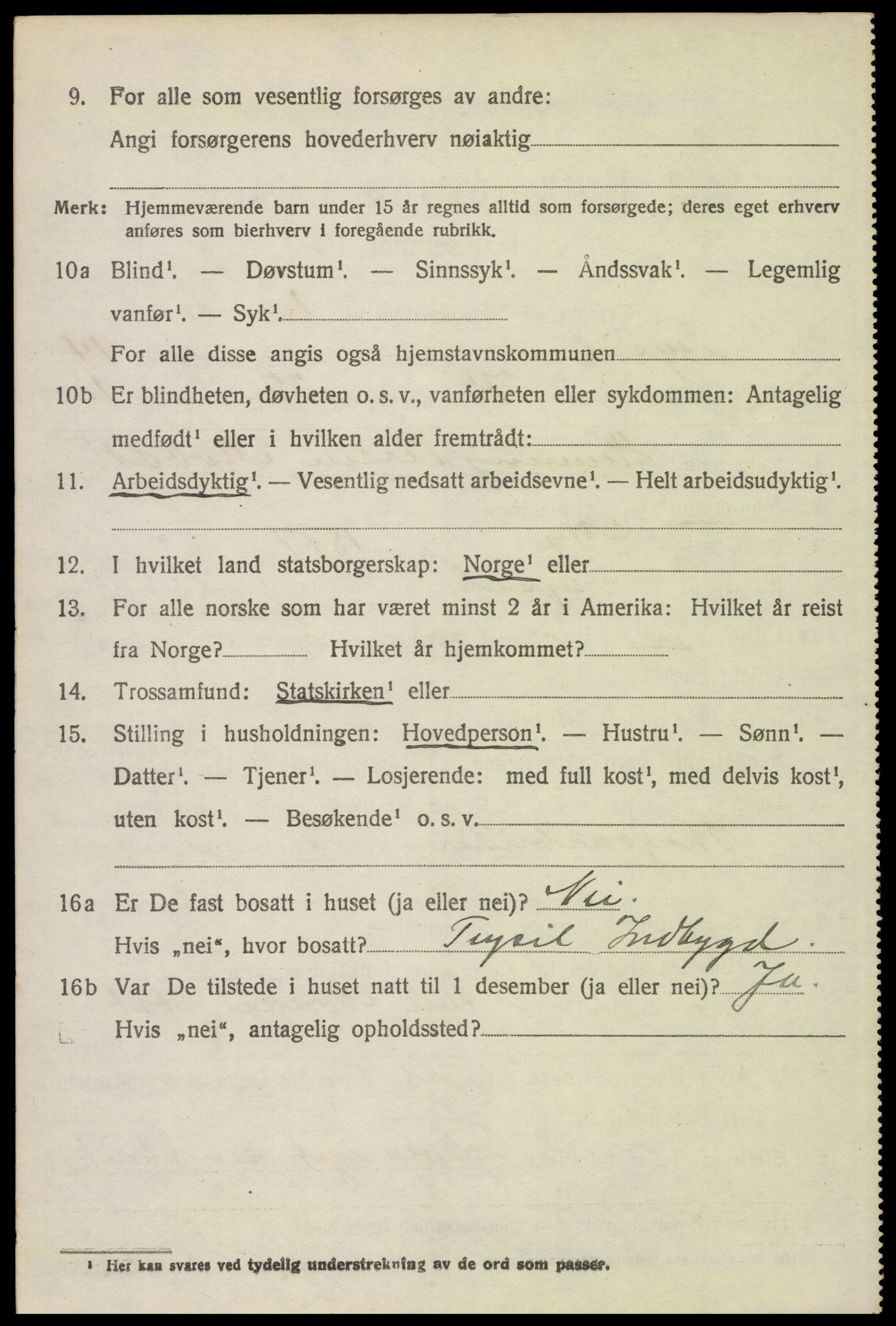 SAH, 1920 census for Trysil, 1920, p. 8772