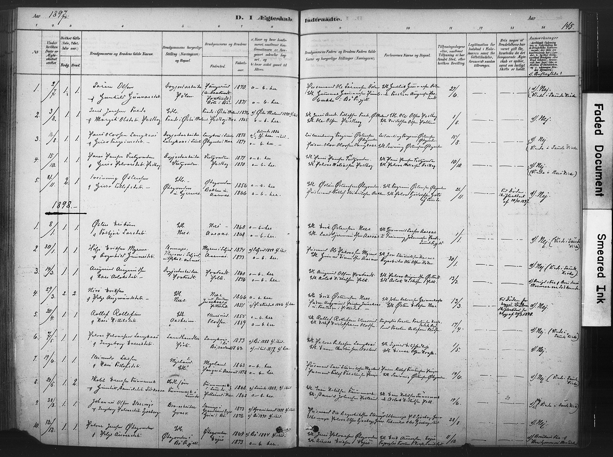 Sauherad kirkebøker, SAKO/A-298/F/Fb/L0002: Parish register (official) no. II 2, 1878-1901, p. 145