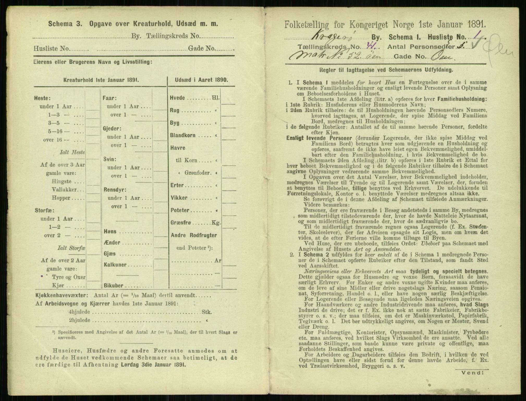 RA, 1891 census for 0801 Kragerø, 1891, p. 1658