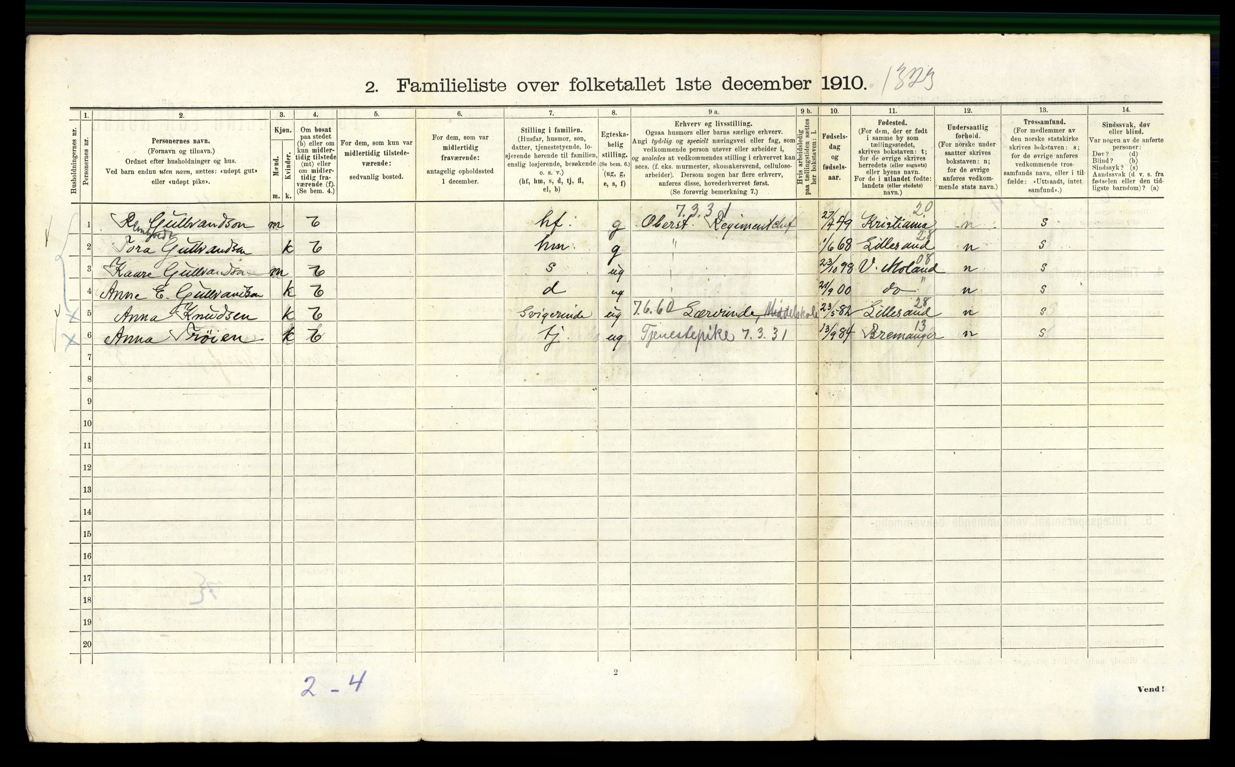 RA, 1910 census for Bergen, 1910, p. 4130