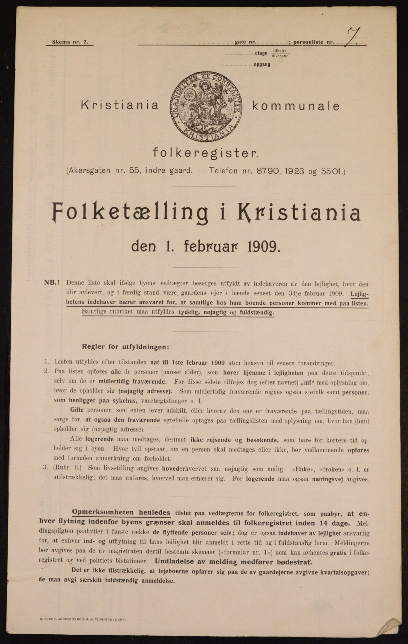 OBA, Municipal Census 1909 for Kristiania, 1909, p. 32187