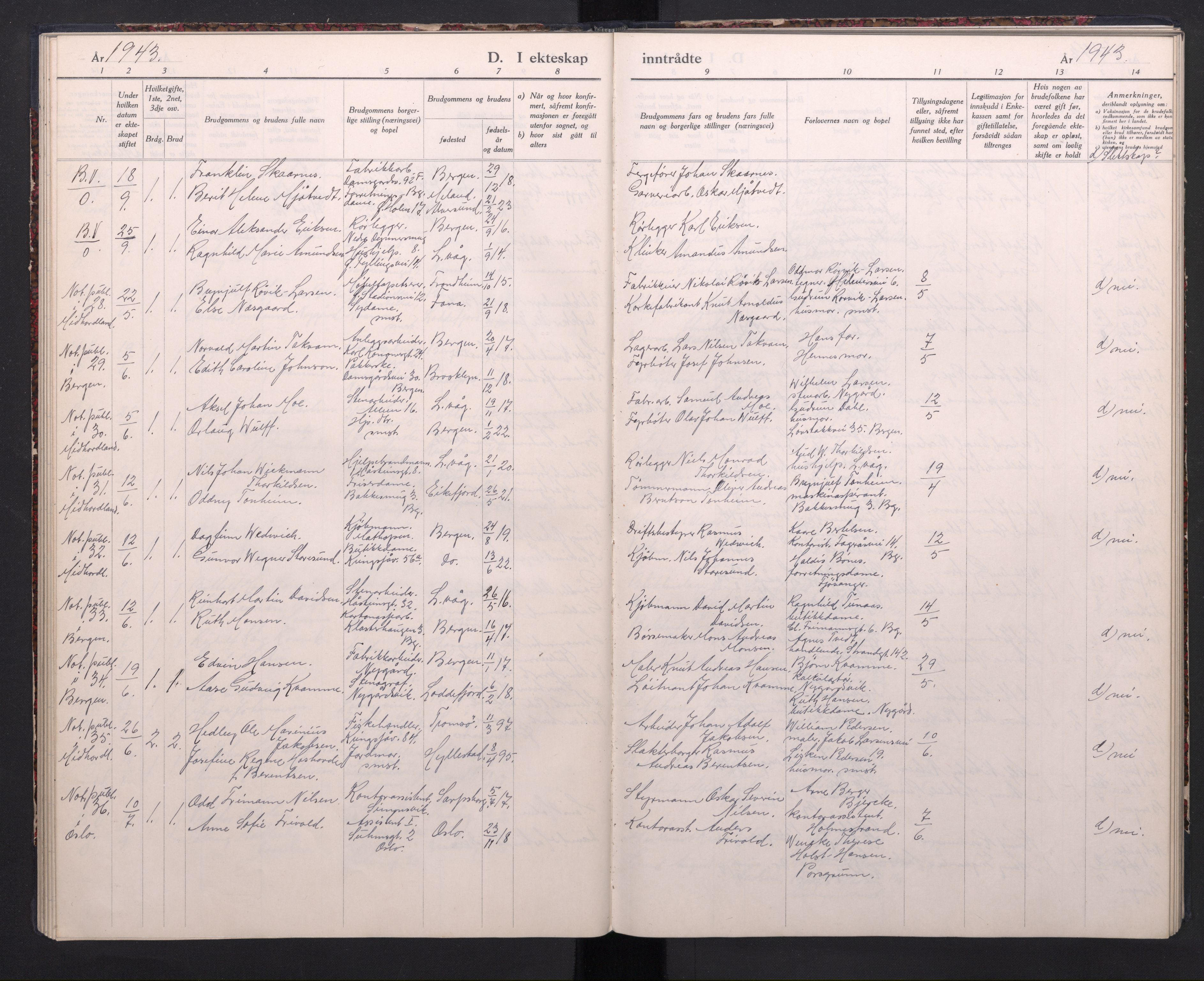 Laksevåg Sokneprestembete, SAB/A-76501/H/Ha/Haa/Haaa/L0004: Parish register (official) no. A 4, 1943-1946
