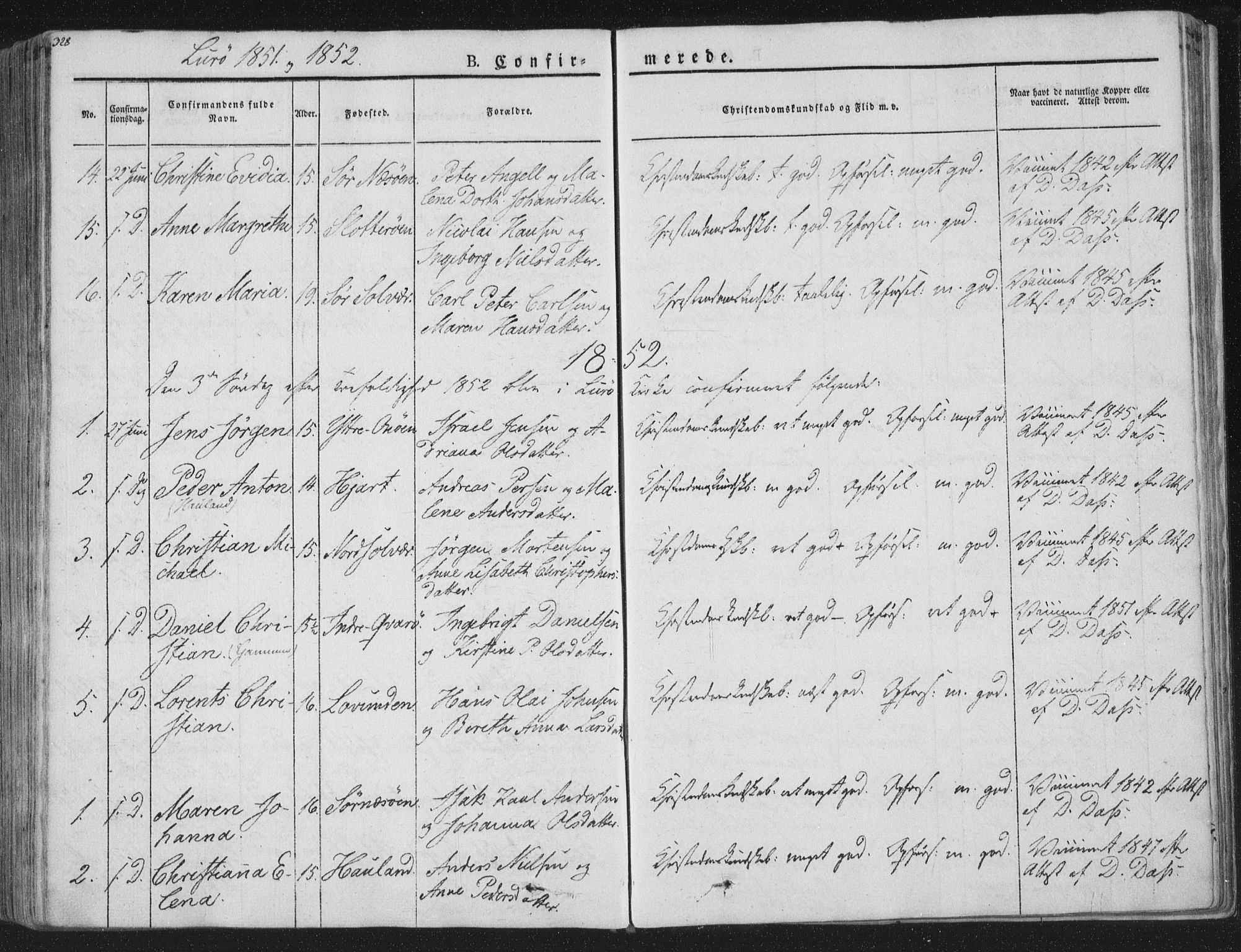 Ministerialprotokoller, klokkerbøker og fødselsregistre - Nordland, SAT/A-1459/839/L0565: Parish register (official) no. 839A02, 1825-1862, p. 328