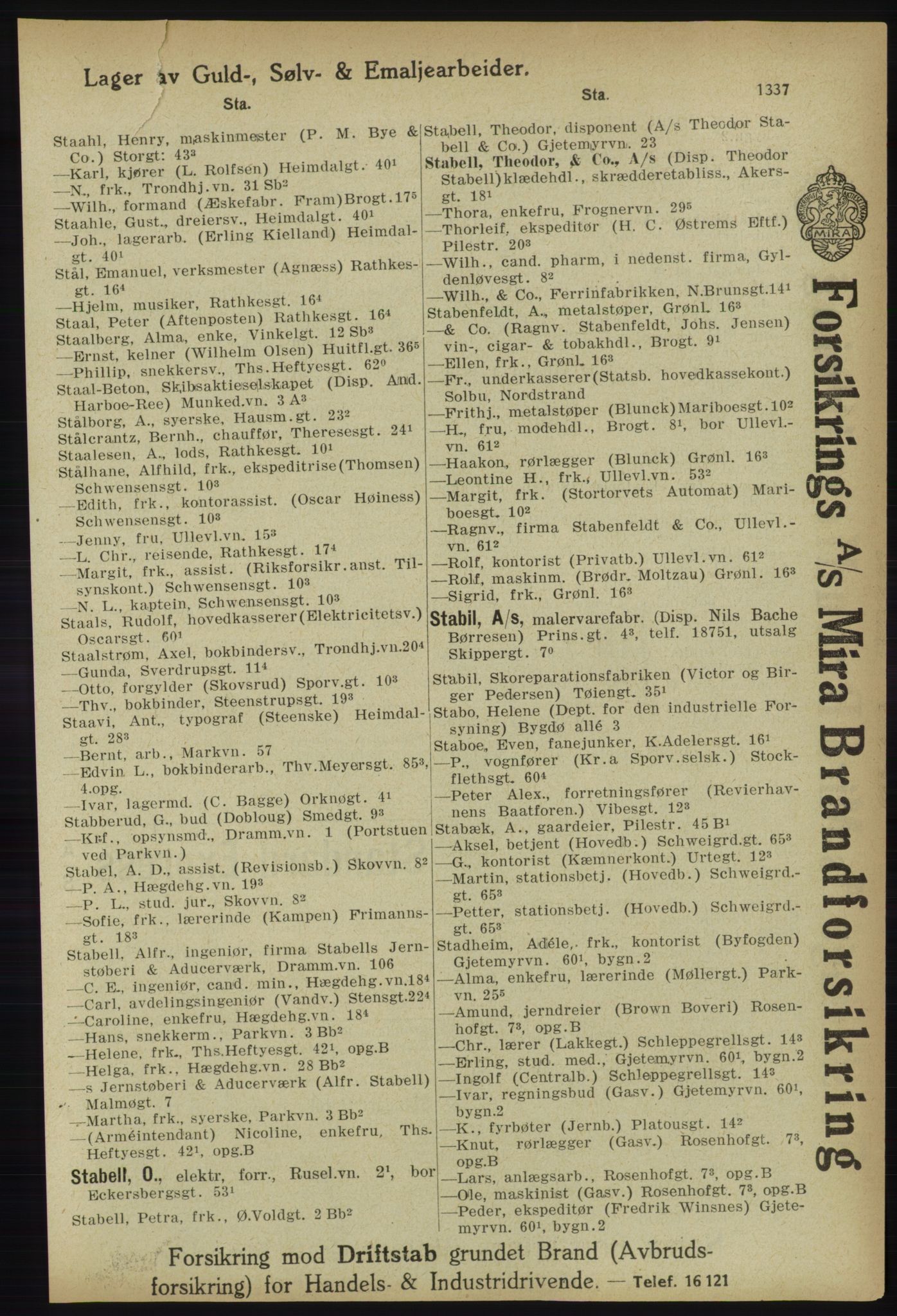 Kristiania/Oslo adressebok, PUBL/-, 1918, p. 1362