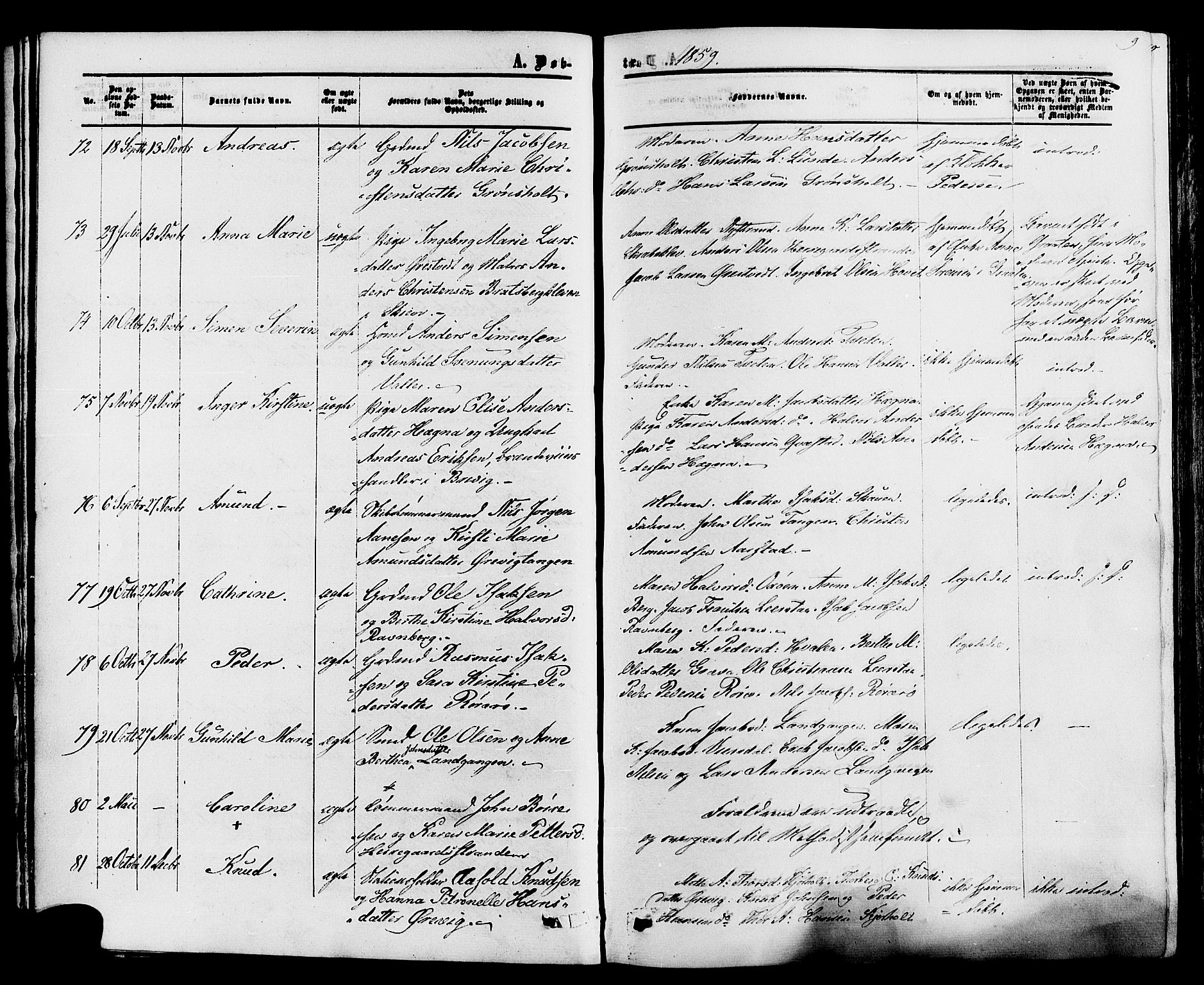 Eidanger kirkebøker, SAKO/A-261/F/Fa/L0010: Parish register (official) no. 10, 1859-1874, p. 9