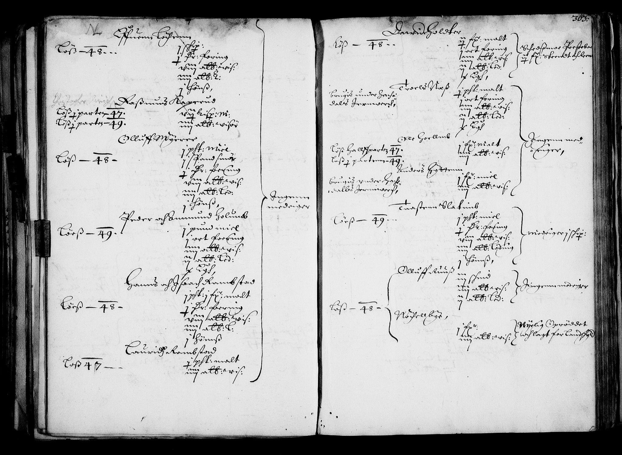 Rentekammeret inntil 1814, Realistisk ordnet avdeling, AV/RA-EA-4070/N/Na/L0001: [XI f]: Akershus stifts jordebok, 1652, p. 362b-363a