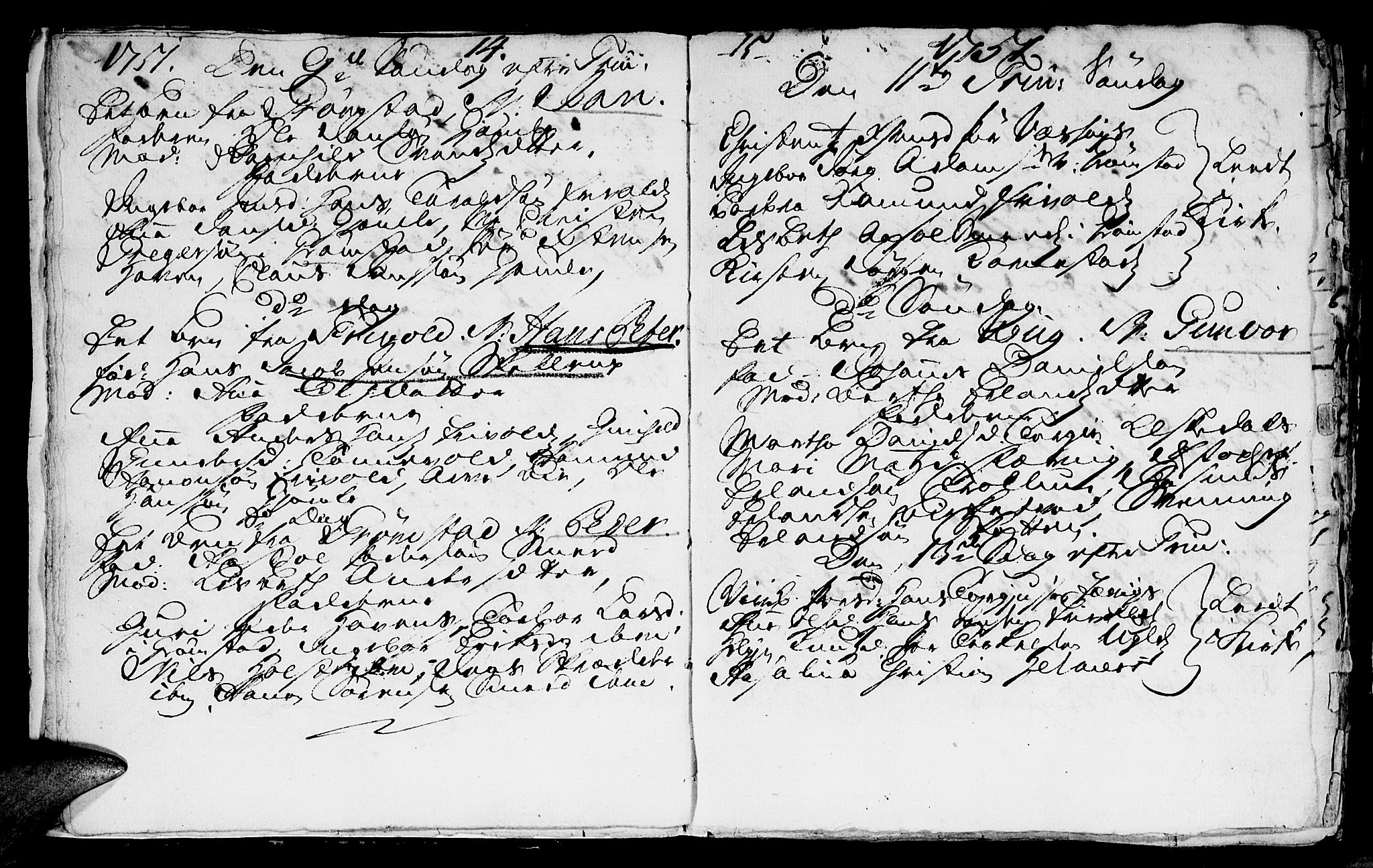 Fjære sokneprestkontor, SAK/1111-0011/F/Fb/L0002: Parish register (copy) no. B 2, 1751-1756, p. 14-15