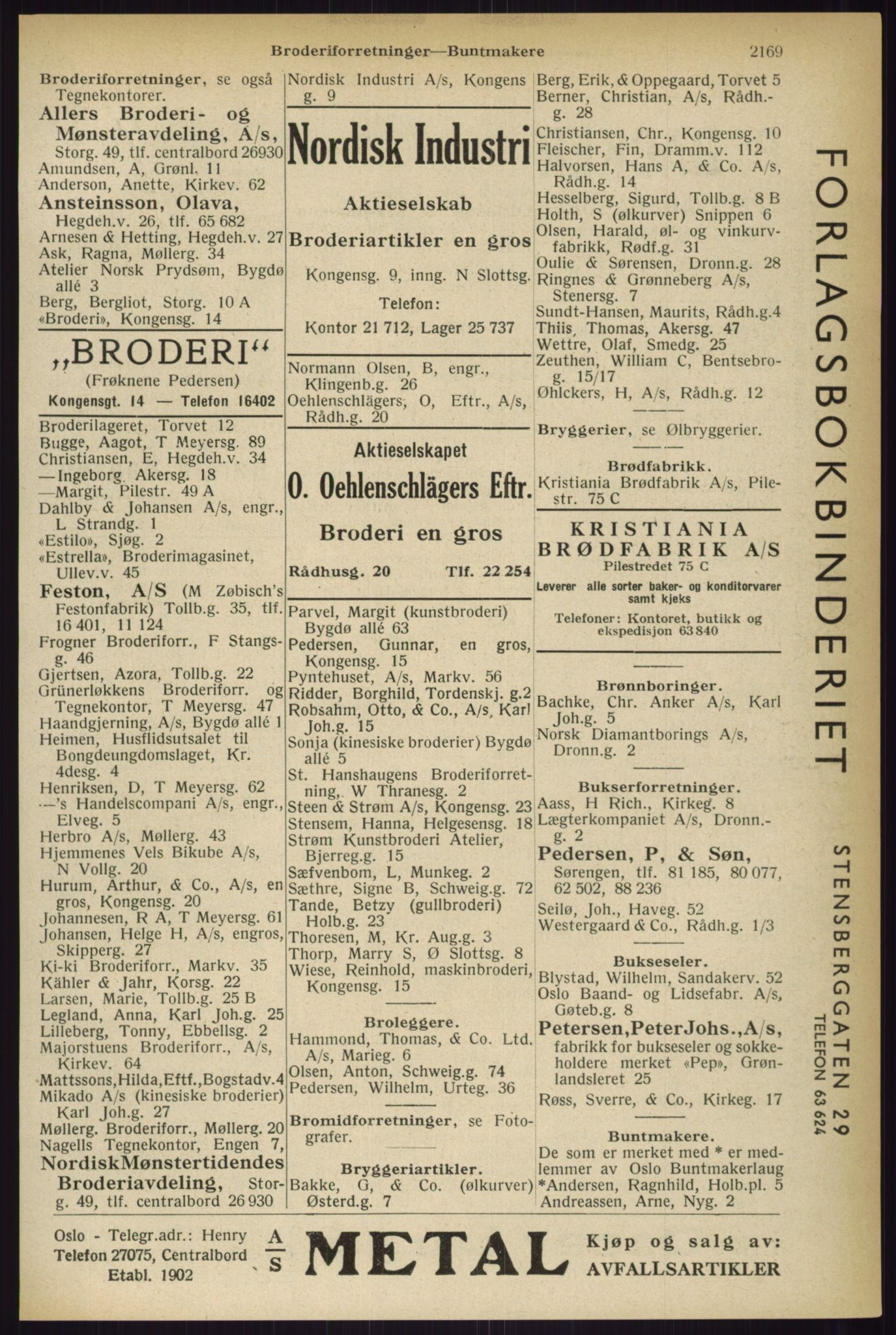 Kristiania/Oslo adressebok, PUBL/-, 1933, p. 2169