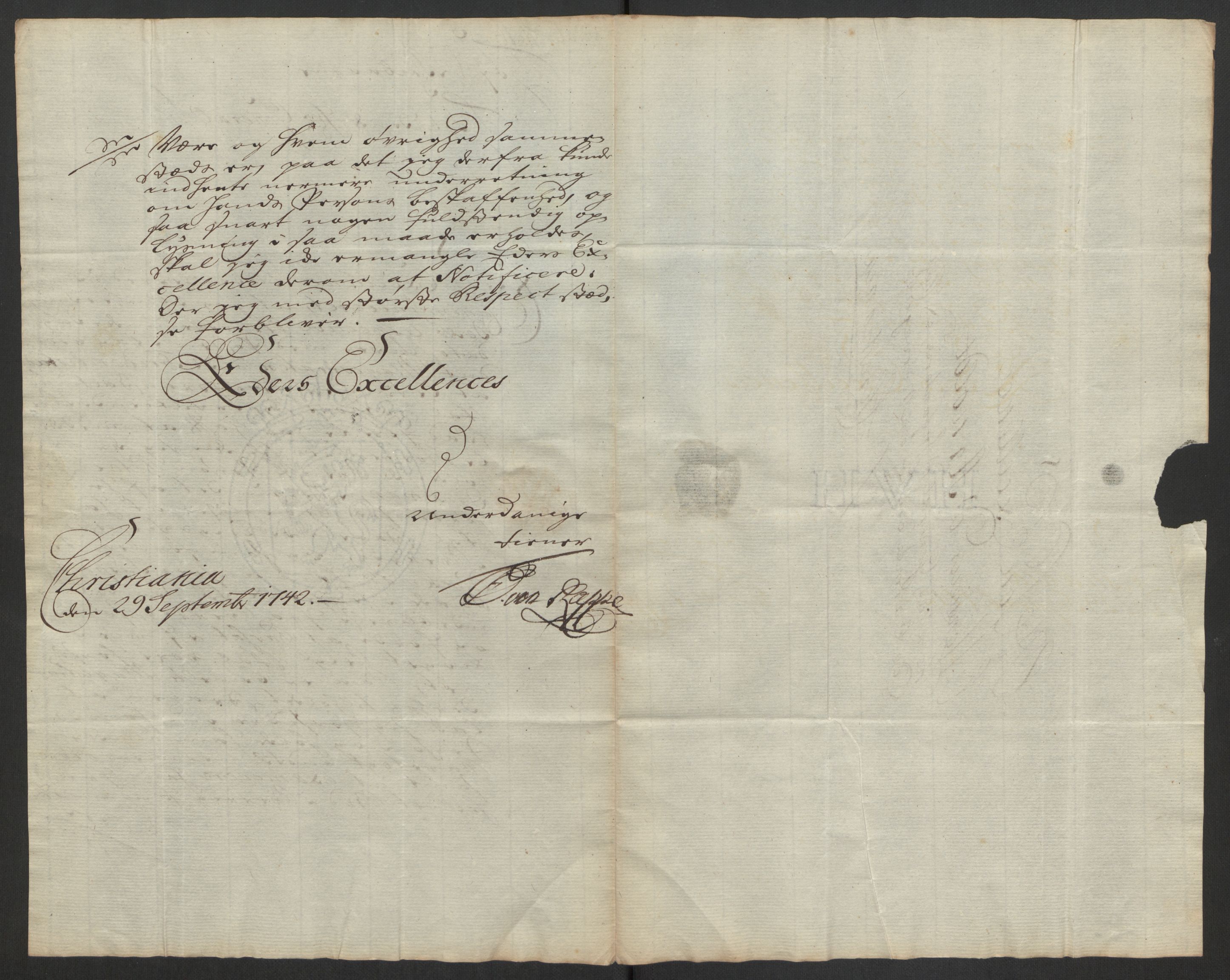 Kommanderende general (KG I) med Det norske krigsdirektorium, AV/RA-EA-5419/D/L0062: Stattholderens, stiftamtmenns og amtmenns brev, 1741-1745, p. 123