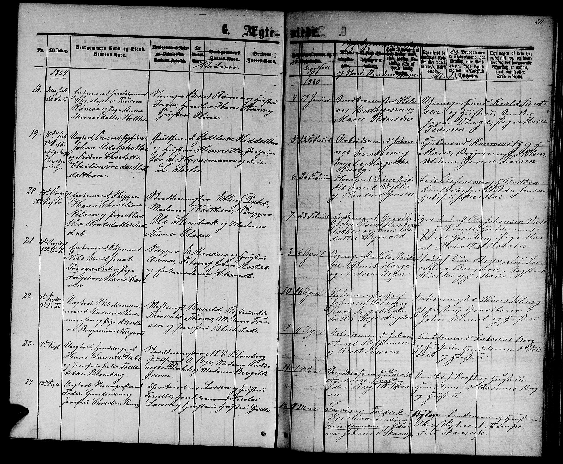 Ministerialprotokoller, klokkerbøker og fødselsregistre - Sør-Trøndelag, SAT/A-1456/601/L0087: Parish register (copy) no. 601C05, 1864-1881, p. 211