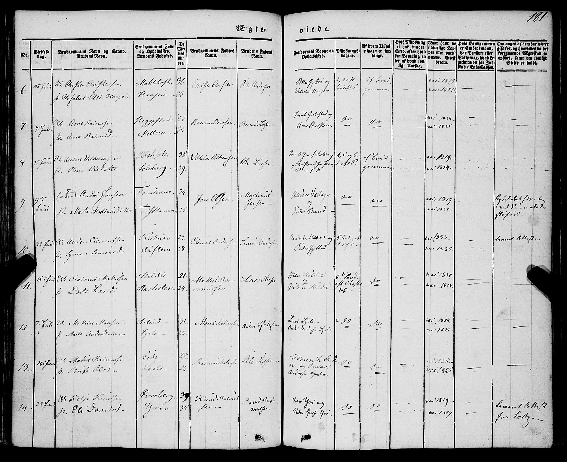 Innvik sokneprestembete, SAB/A-80501: Parish register (official) no. A 5, 1847-1865, p. 181