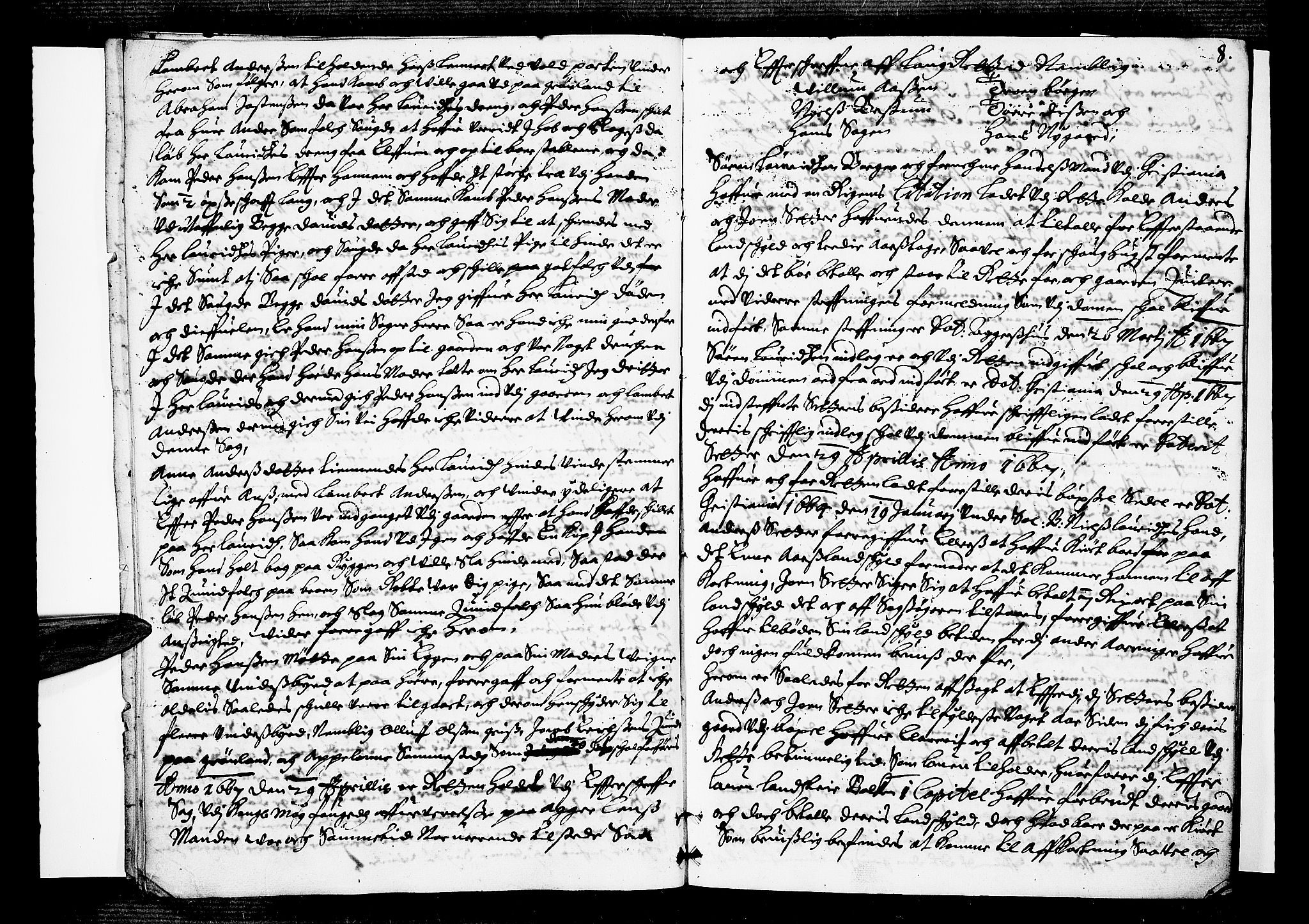 Aker sorenskriveri, AV/SAO-A-10895/F/Fb/L0002/0006: Tingbøker, nr. 6-11 / Tingbok nr. 6, 1667, p. 7b-8a