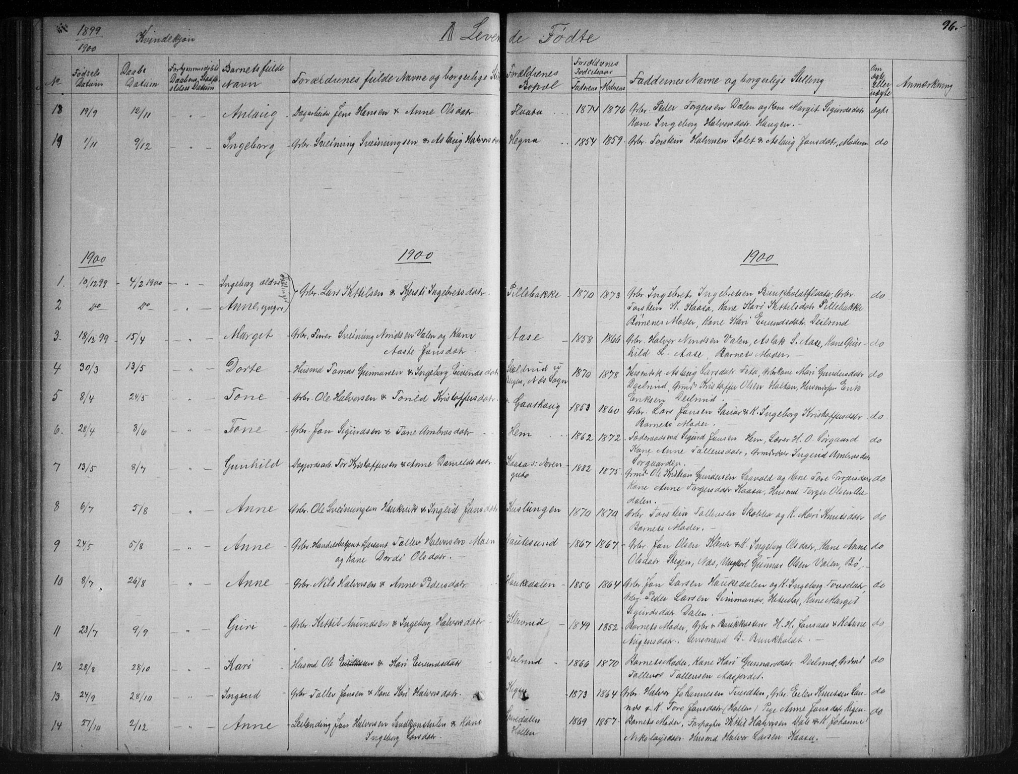Sauherad kirkebøker, SAKO/A-298/G/Ga/L0003: Parish register (copy) no. I 3, 1866-1905, p. 96