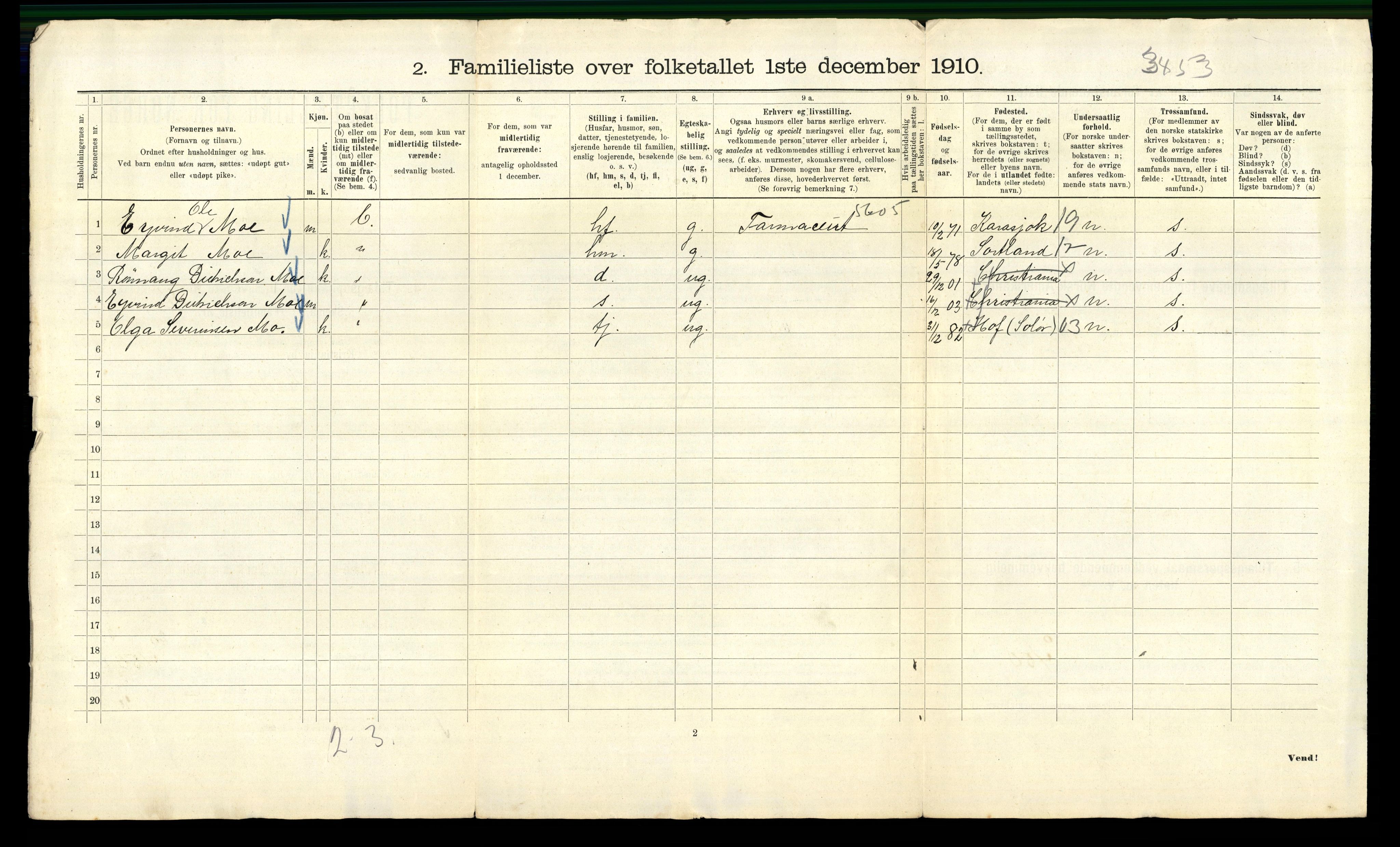 RA, 1910 census for Kristiania, 1910, p. 101458