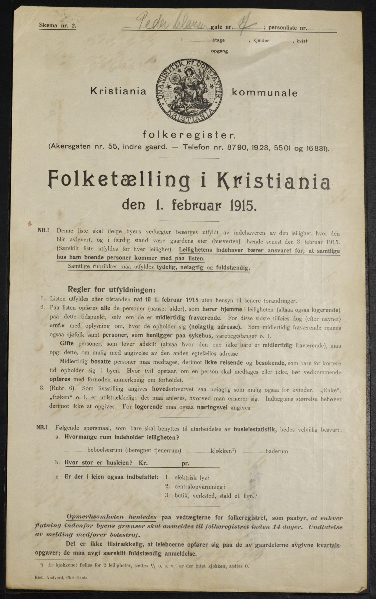 OBA, Municipal Census 1915 for Kristiania, 1915, p. 78237