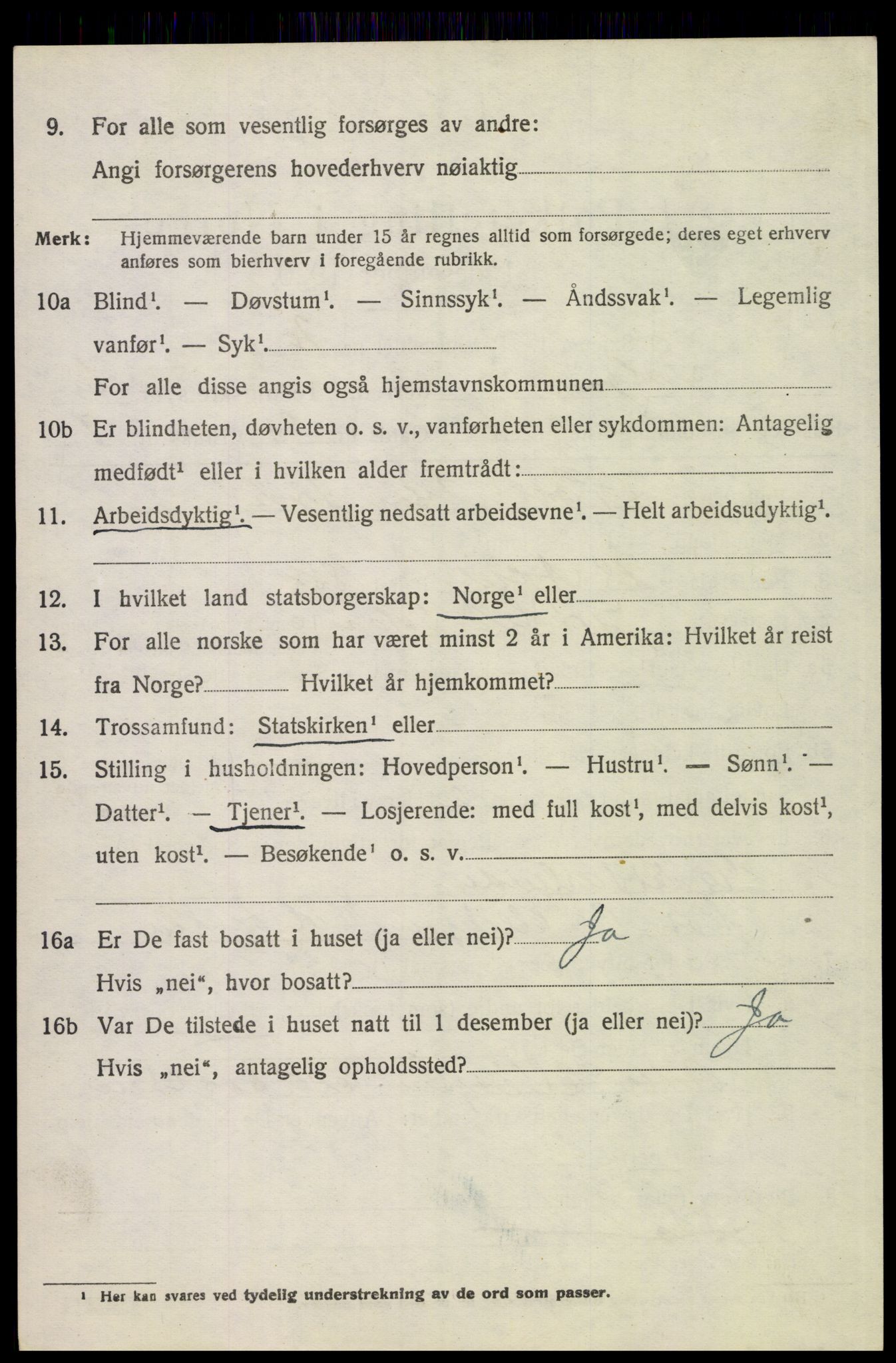 SAH, 1920 census for Tolga, 1920, p. 3630