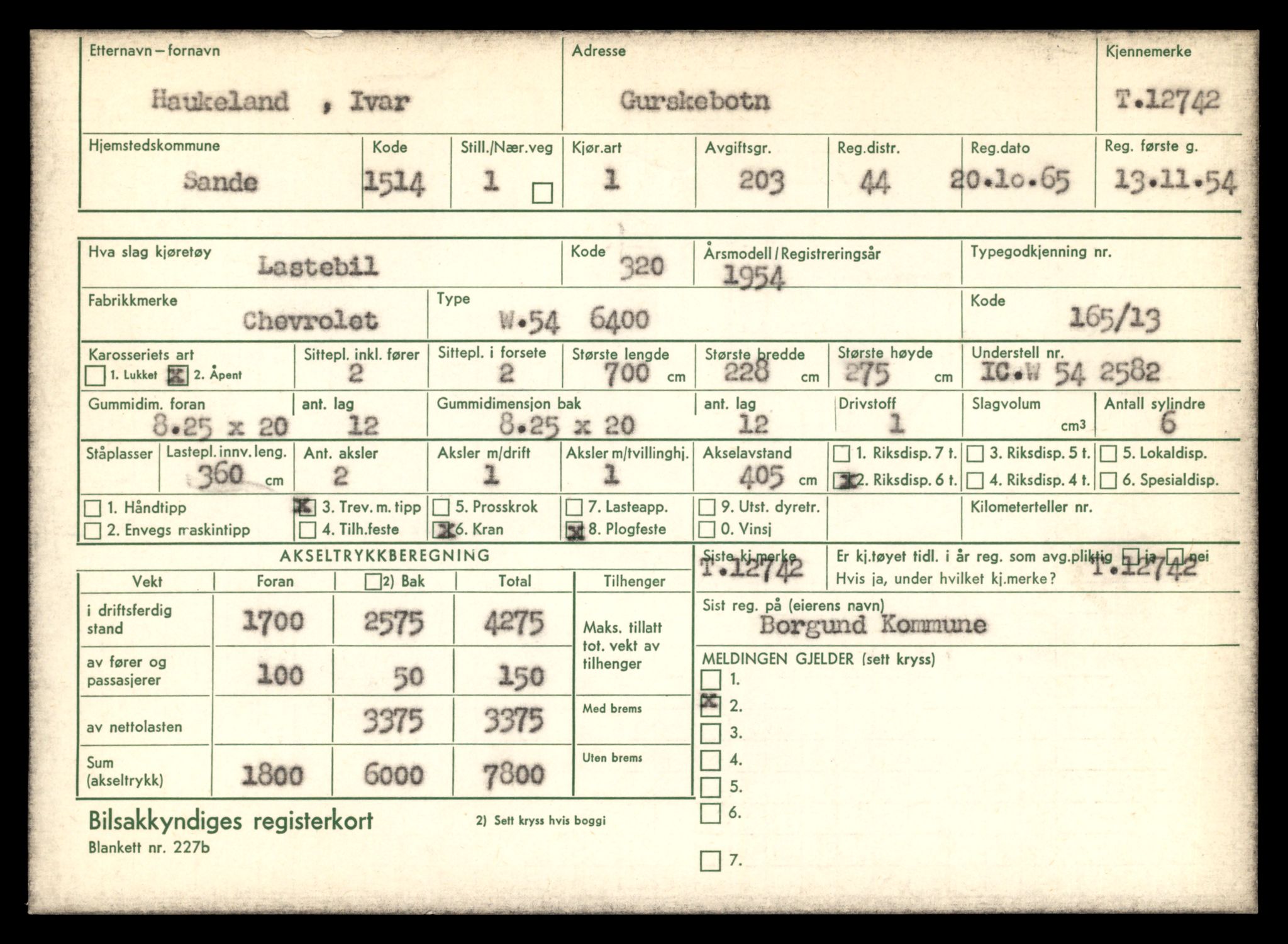 Møre og Romsdal vegkontor - Ålesund trafikkstasjon, AV/SAT-A-4099/F/Fe/L0035: Registreringskort for kjøretøy T 12653 - T 12829, 1927-1998, p. 1734