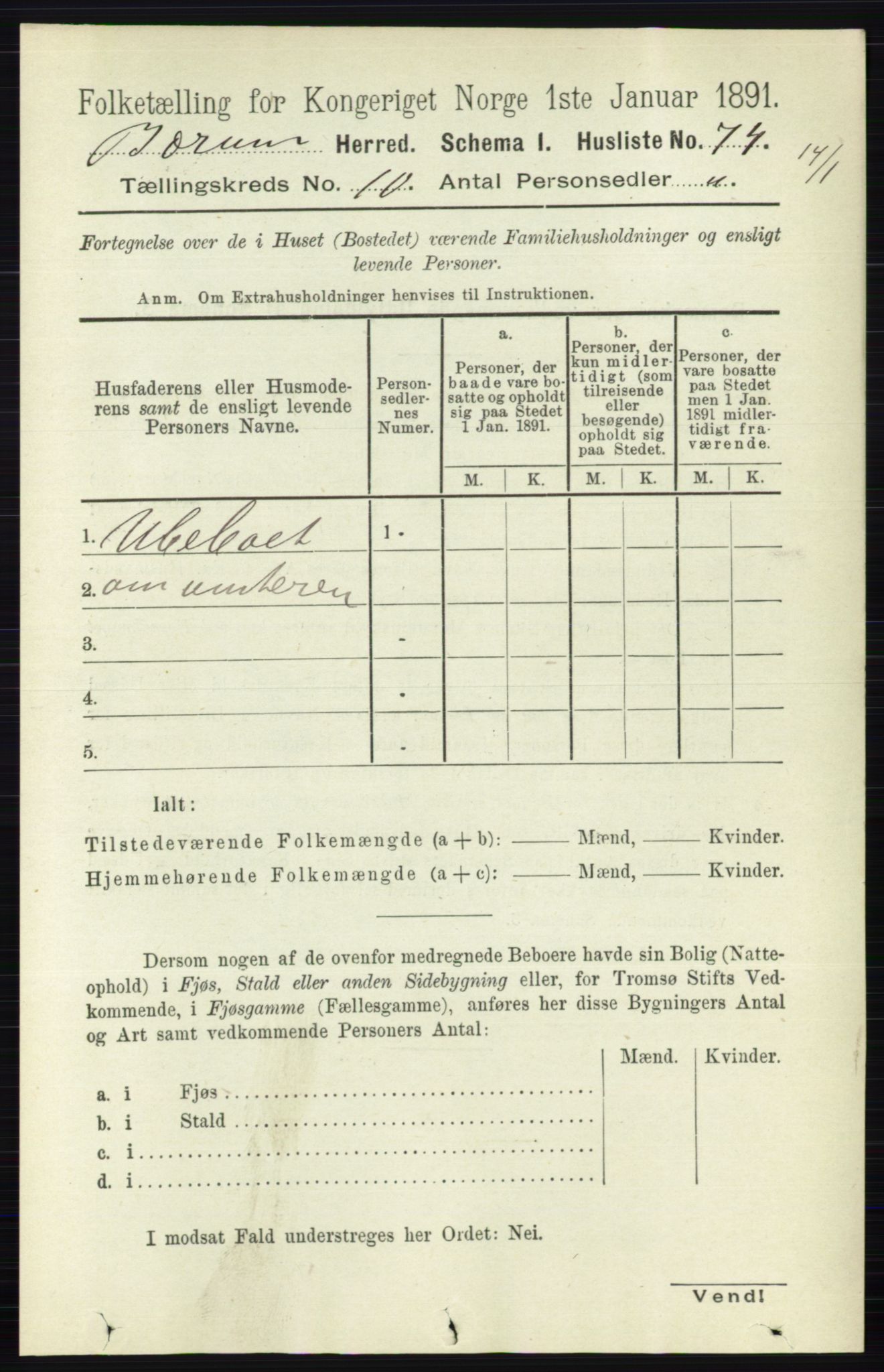 RA, 1891 census for 0219 Bærum, 1891, p. 6358